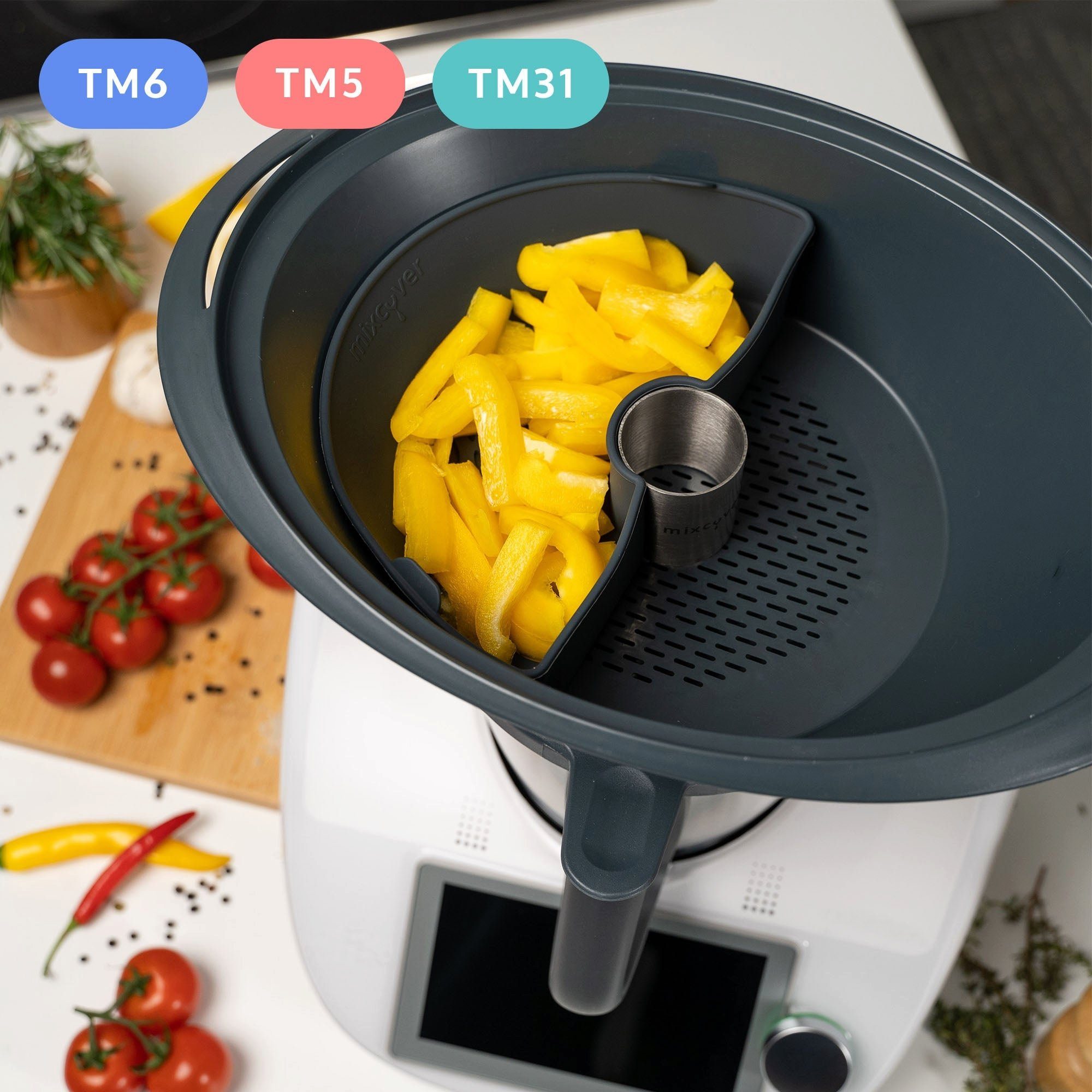 Mixcover Küchenmaschinen-Adapter mixcover Garraumteiler (HALB) für Thermomix Varoma Dampfgarraum