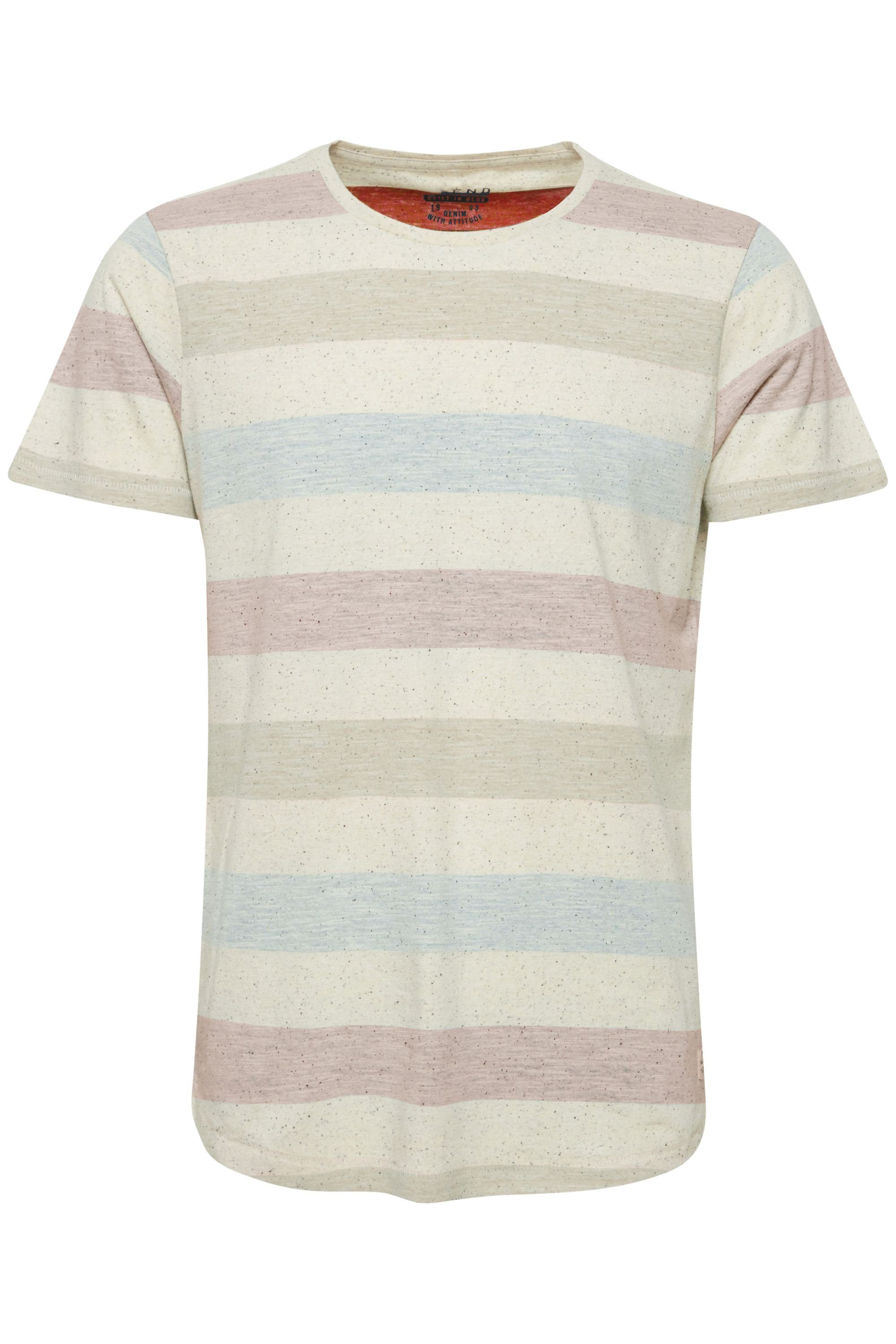 Blend Rundhalsshirt BHEfkin Kurzarmshirt mit Inside-Out Print in Streifenop günstig online kaufen