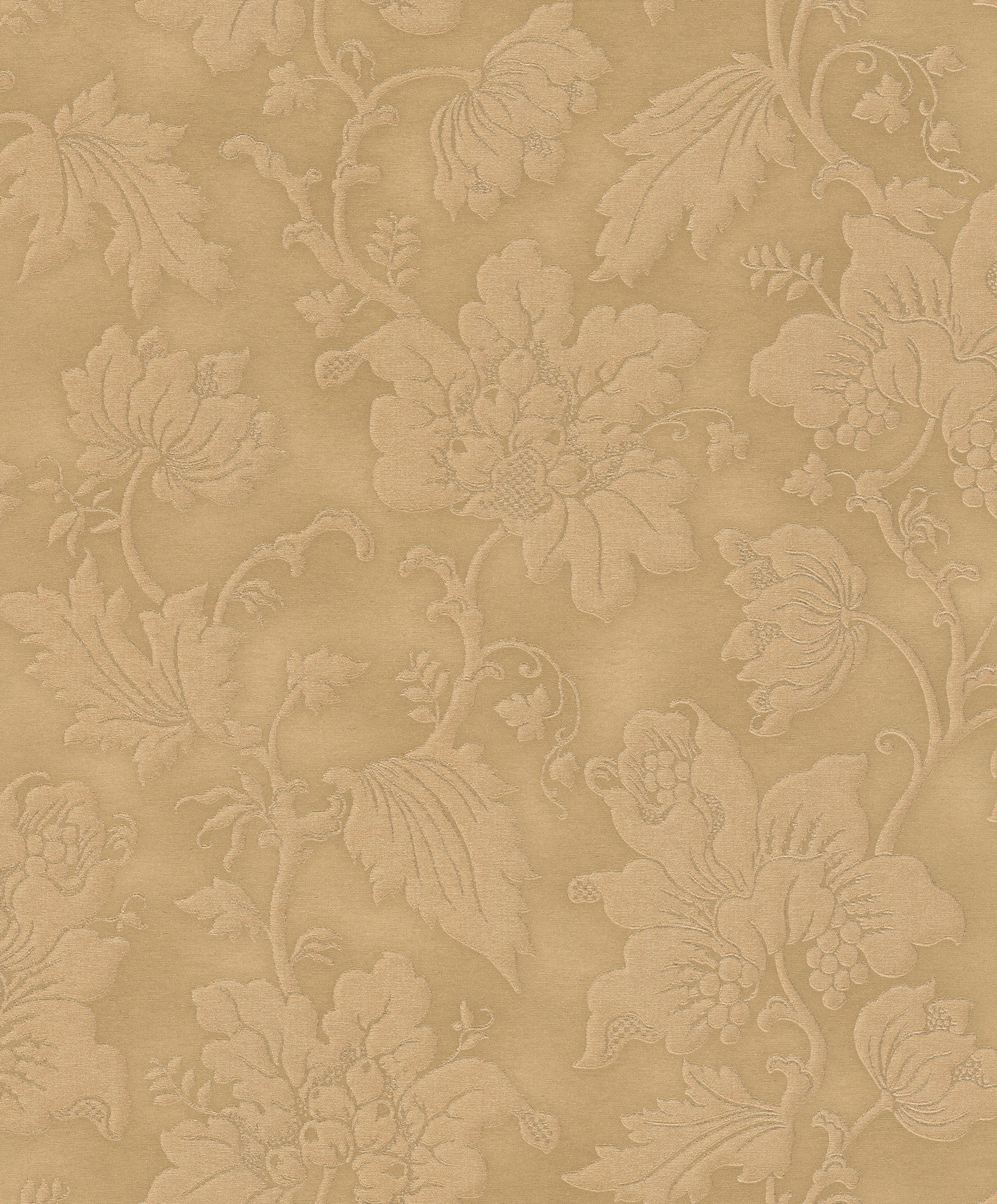 Rasch Vliestapete Blattranken - Vinyltapete Gold, Floral, (1 Rolle, 1 St., 10,05 m x 0,53 m), gute Lichtbeständigkeit, feucht abwischbar, restlos abziehbar