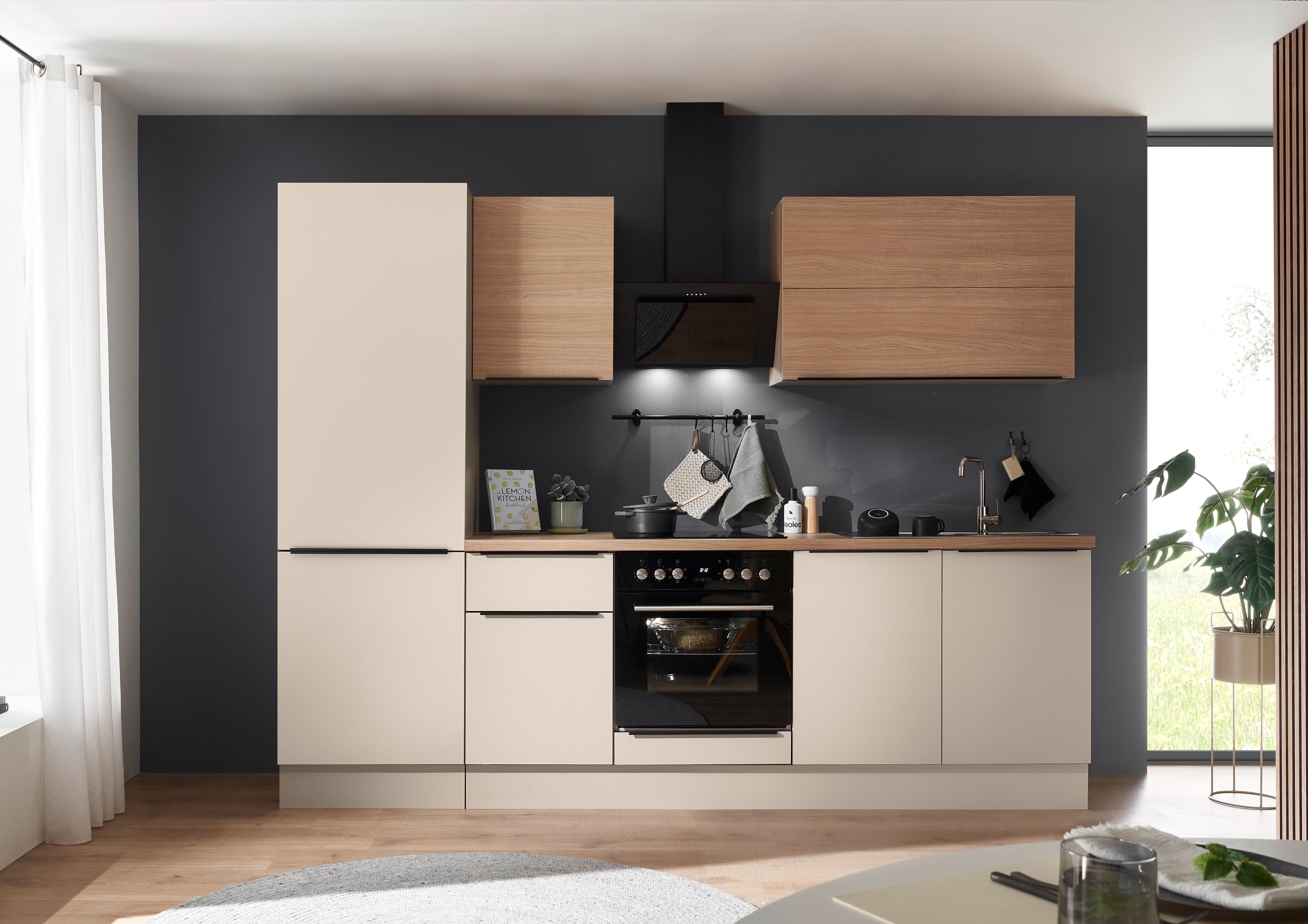 KOCHSTATION Küchenzeile Cocco B/H/T 270x211x60 cm, Breite 270 cm, wahlweise mit E-Geräten und Induktion