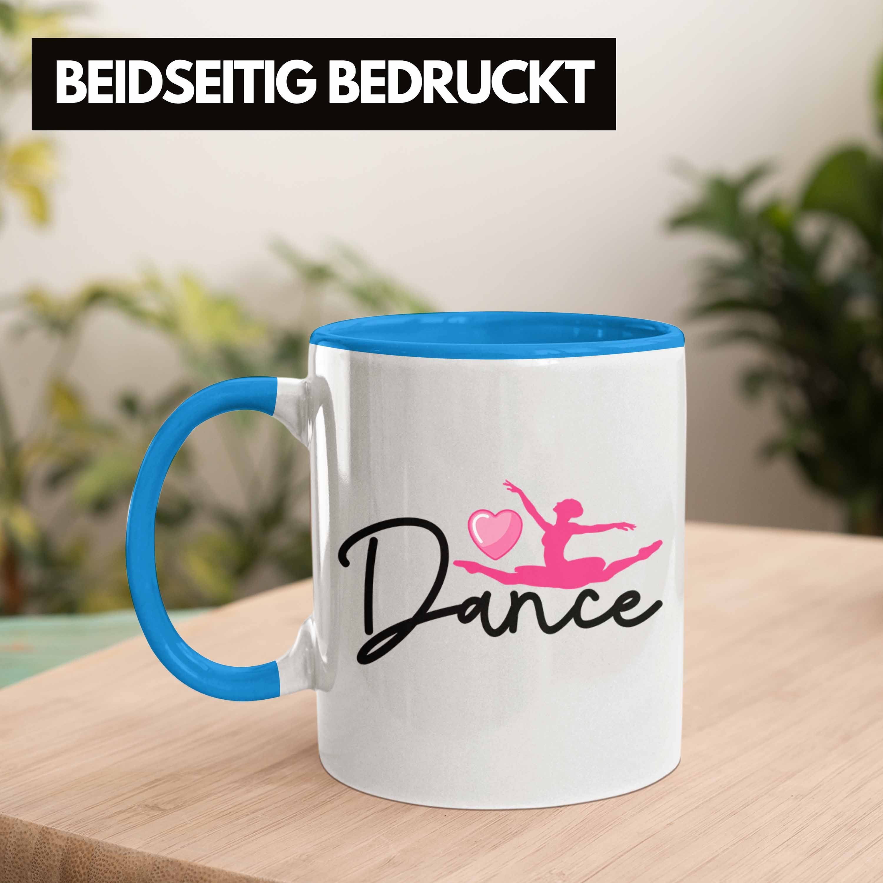 Trendation Tasse Tasse Ballett Ballerina-Fan Motiv Tanzliebhaber Geschenk für Blau Ballerina