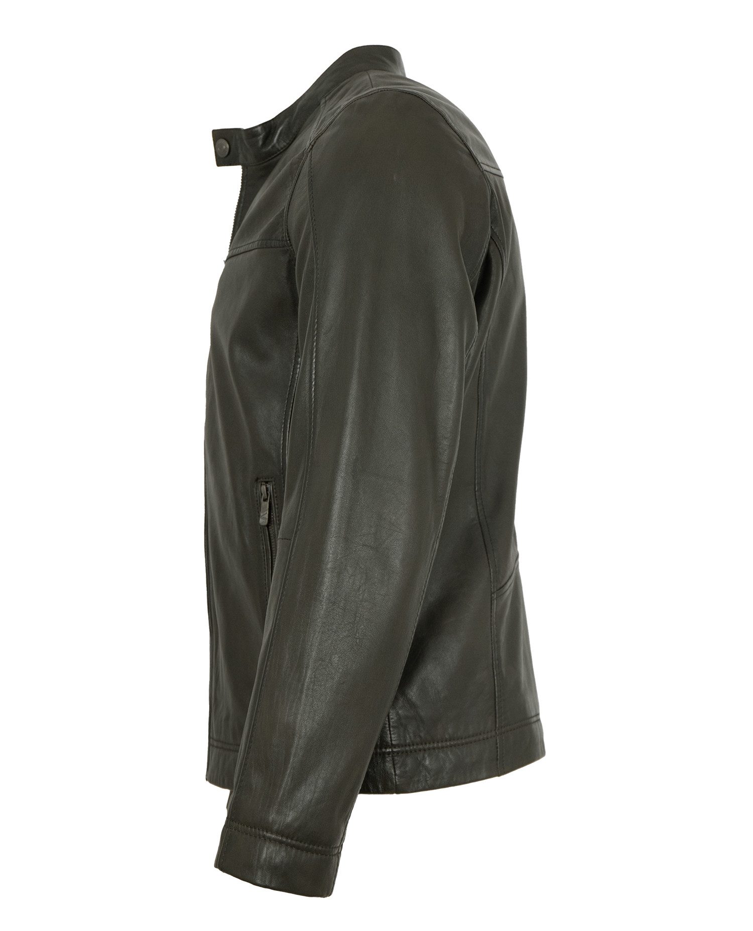 Jilani Lederjacke Jamie Jilani - Herren Lederjacke Lammnappa khaki günstig online kaufen