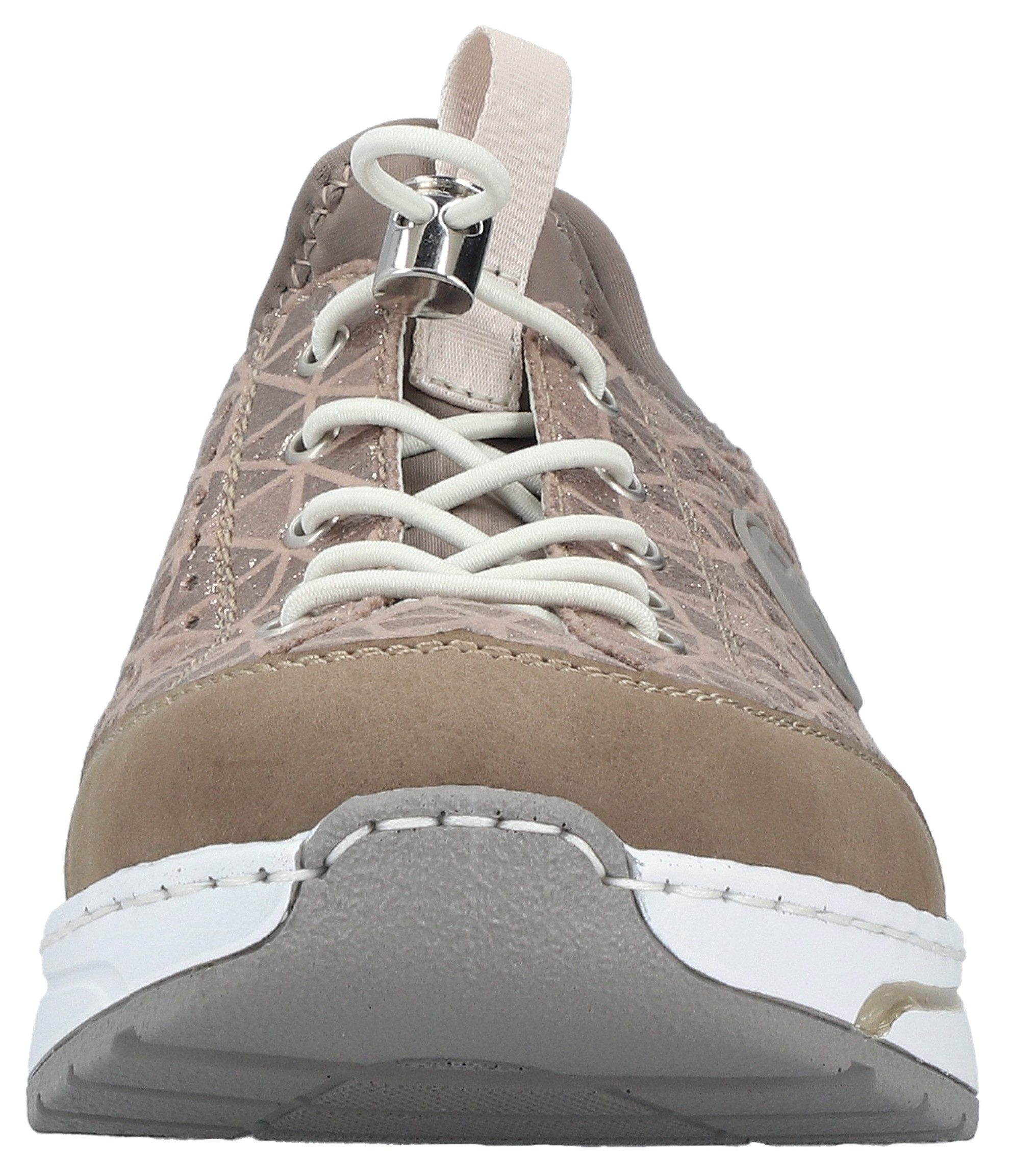 Rieker Slip-On Sneaker Slipper, Freizeitsneaker, Halbschuh in Metallic-Optik