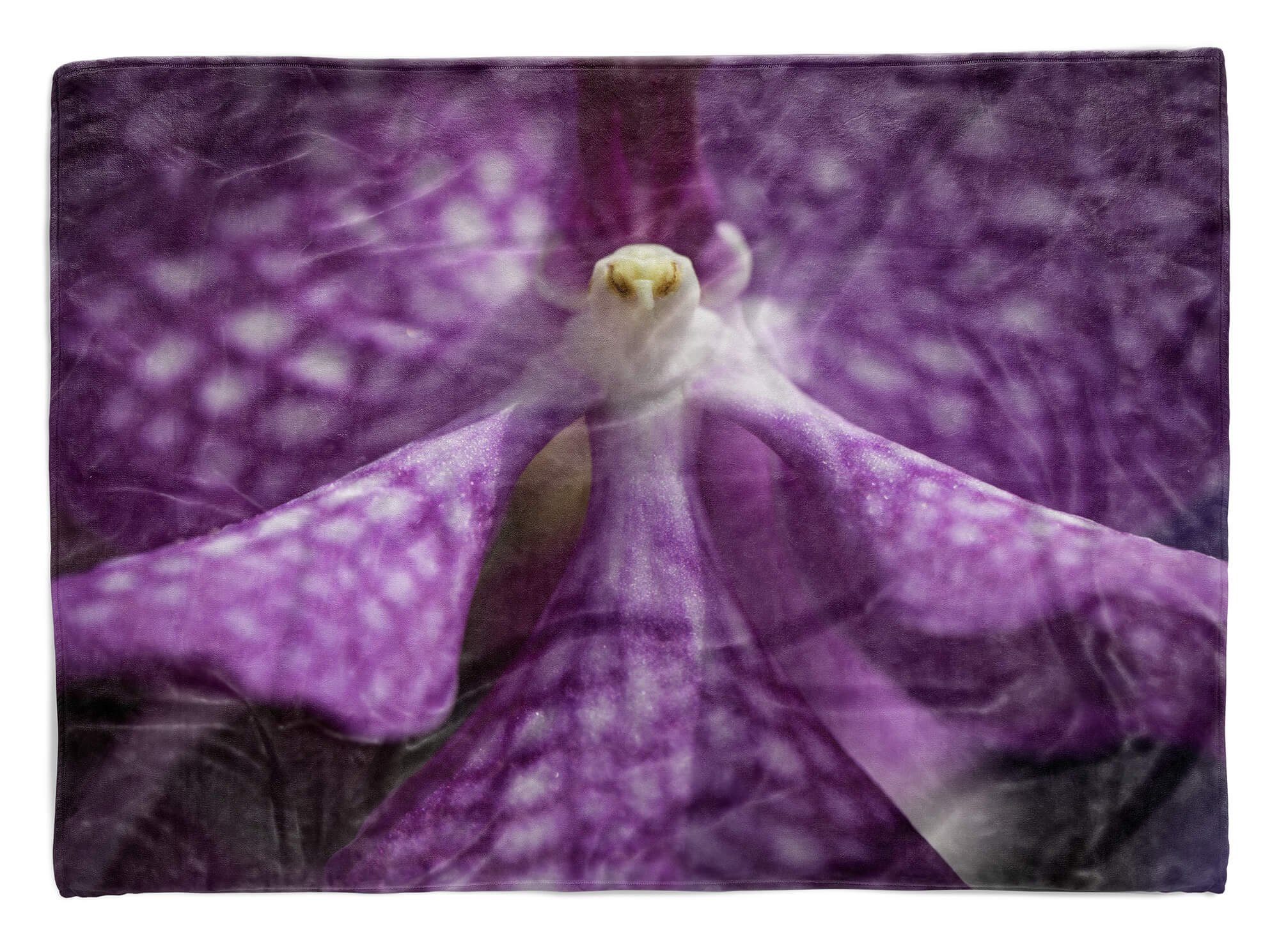 Kuscheldecke mit Handtücher Mak, Baumwolle-Polyester-Mix (1-St), Art Handtuch Strandhandtuch Saunatuch Fotomotiv Orchidee Handtuch Blüte Sinus
