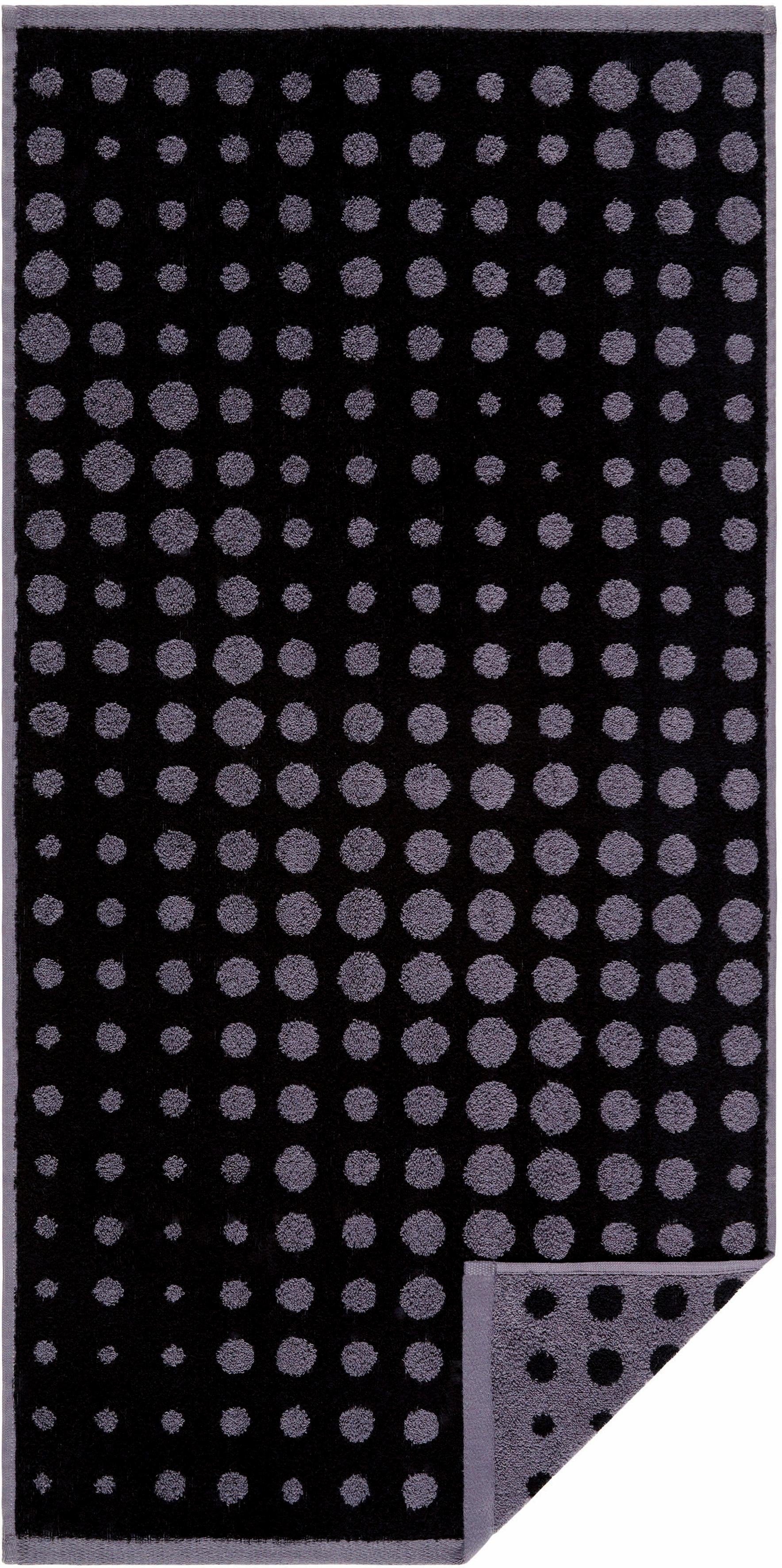 Egeria Badetuch DOT, Walkfrottee Baumwolle mit Double (1-St), reine schwarz Punkten, Face