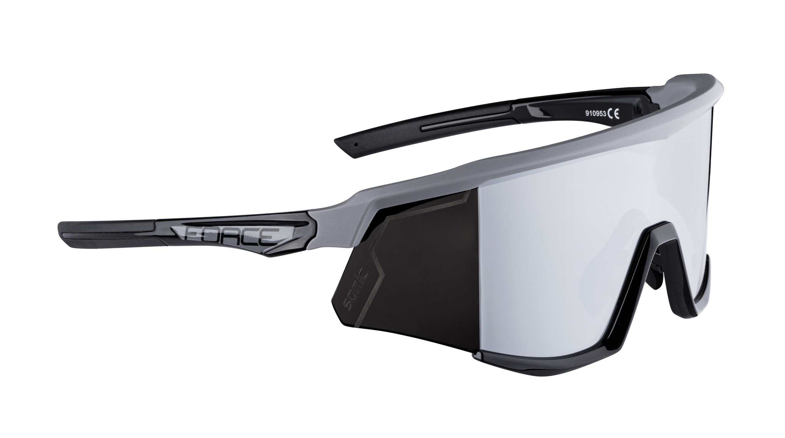 Glas grau-schwarz FORCE Sonnenbrille Fahrradbrille SONIC FORCE gespiegeltes