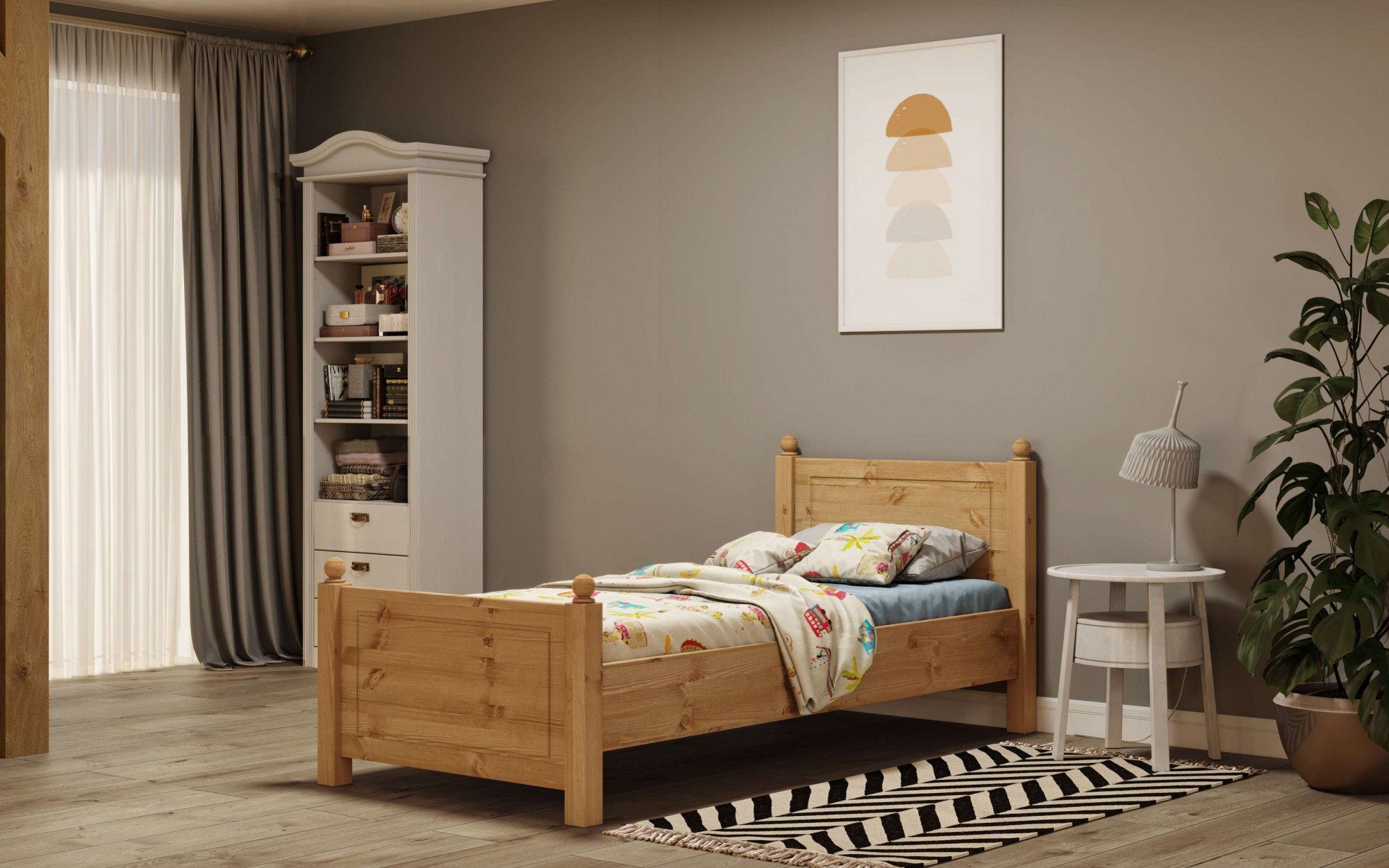 OTTO home Massivholzbett Mila, hohe Belastbarkeit Jugendbett,! FSC® zertifiziertes Massivholz (Breite/Belastbarkeit 180cm/220 KG, 140cm/180 KG, 90cm/=120 KG), aus massiver Kiefer, inklusive Lattenrost