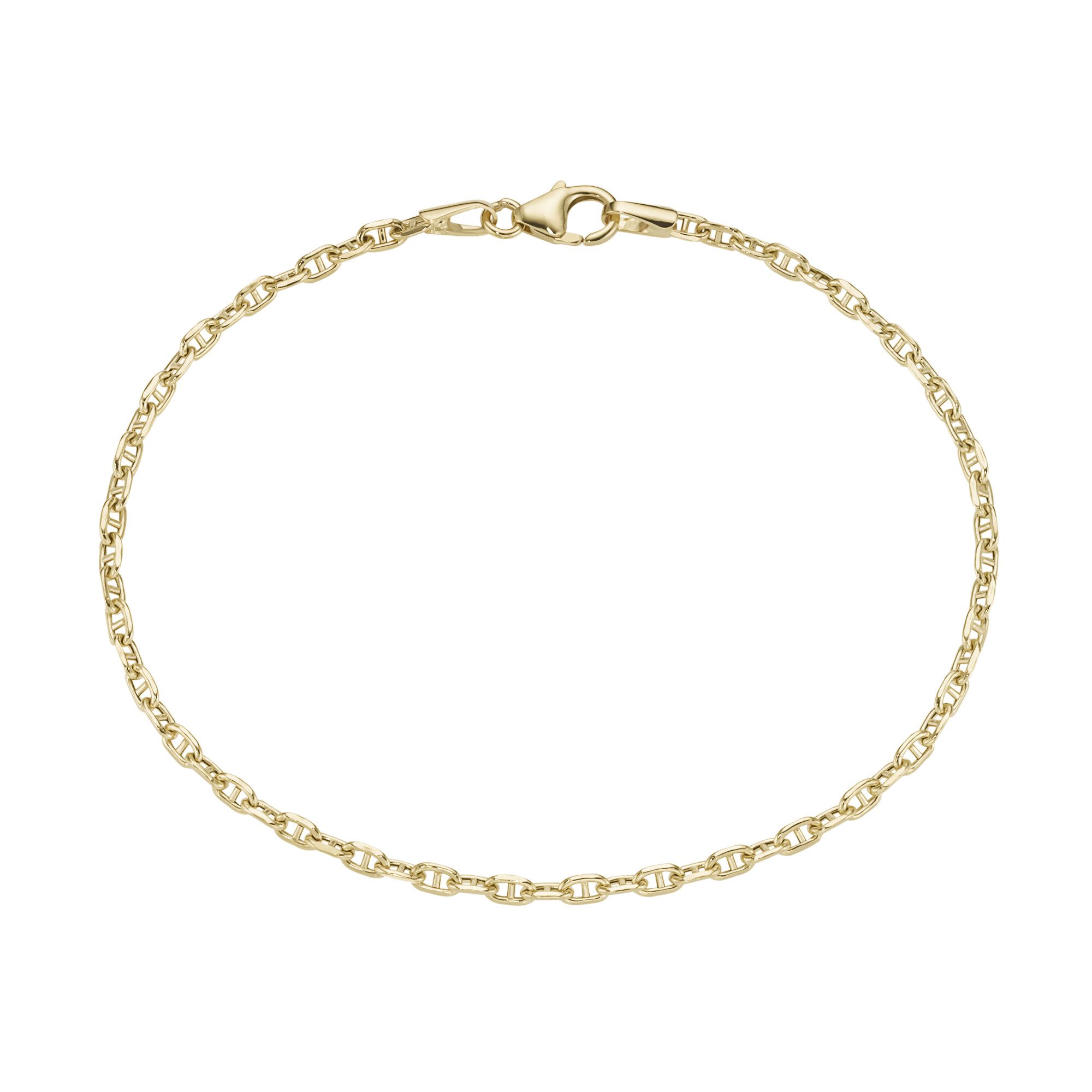 Luigi Merano Armband Stegankerkette, diamantiert, Gold 585