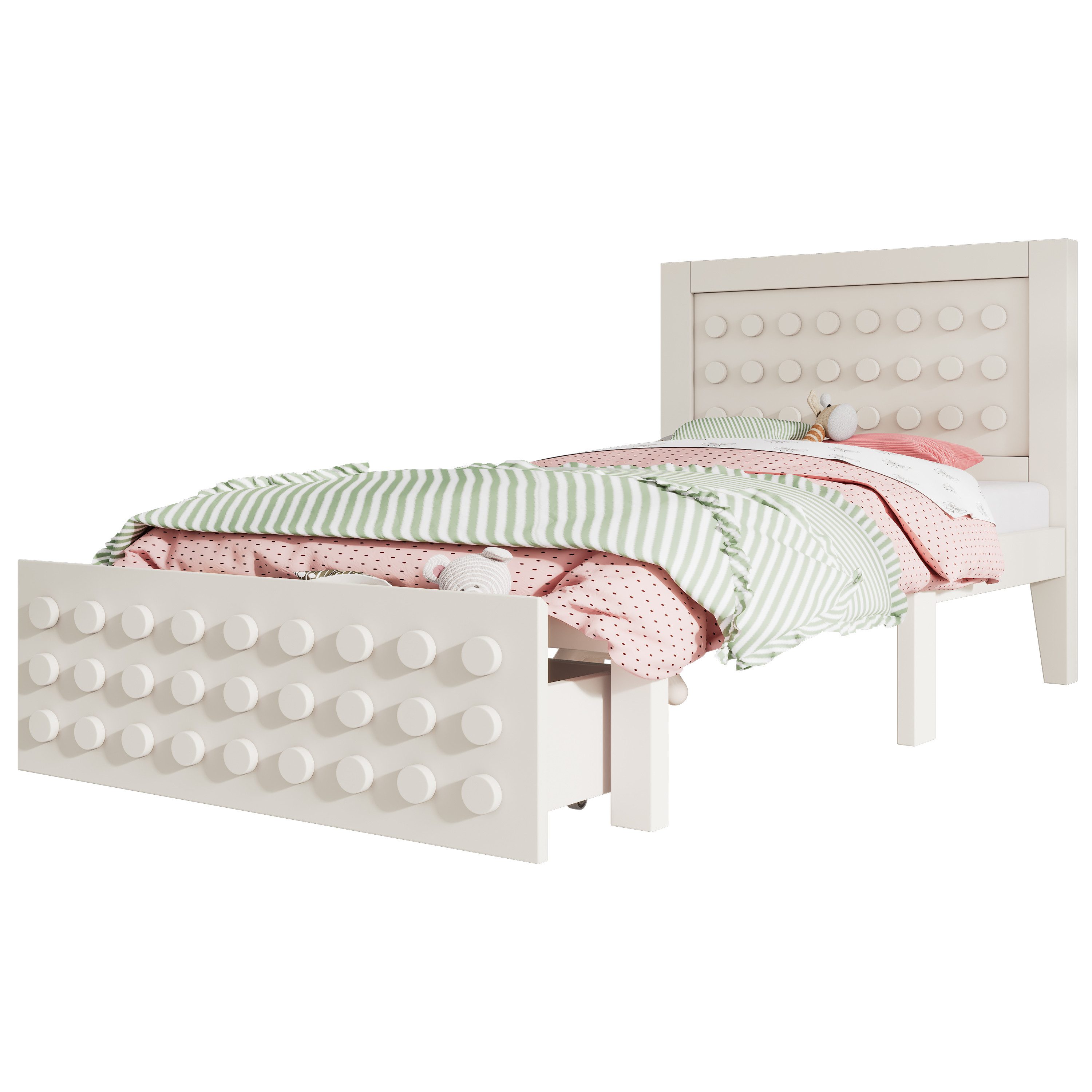 ANYSUN Jugendbett Jugendbett, Kinderbett Jugendbetten mit Kreativem Block Design, wahlweise in 4 Farben