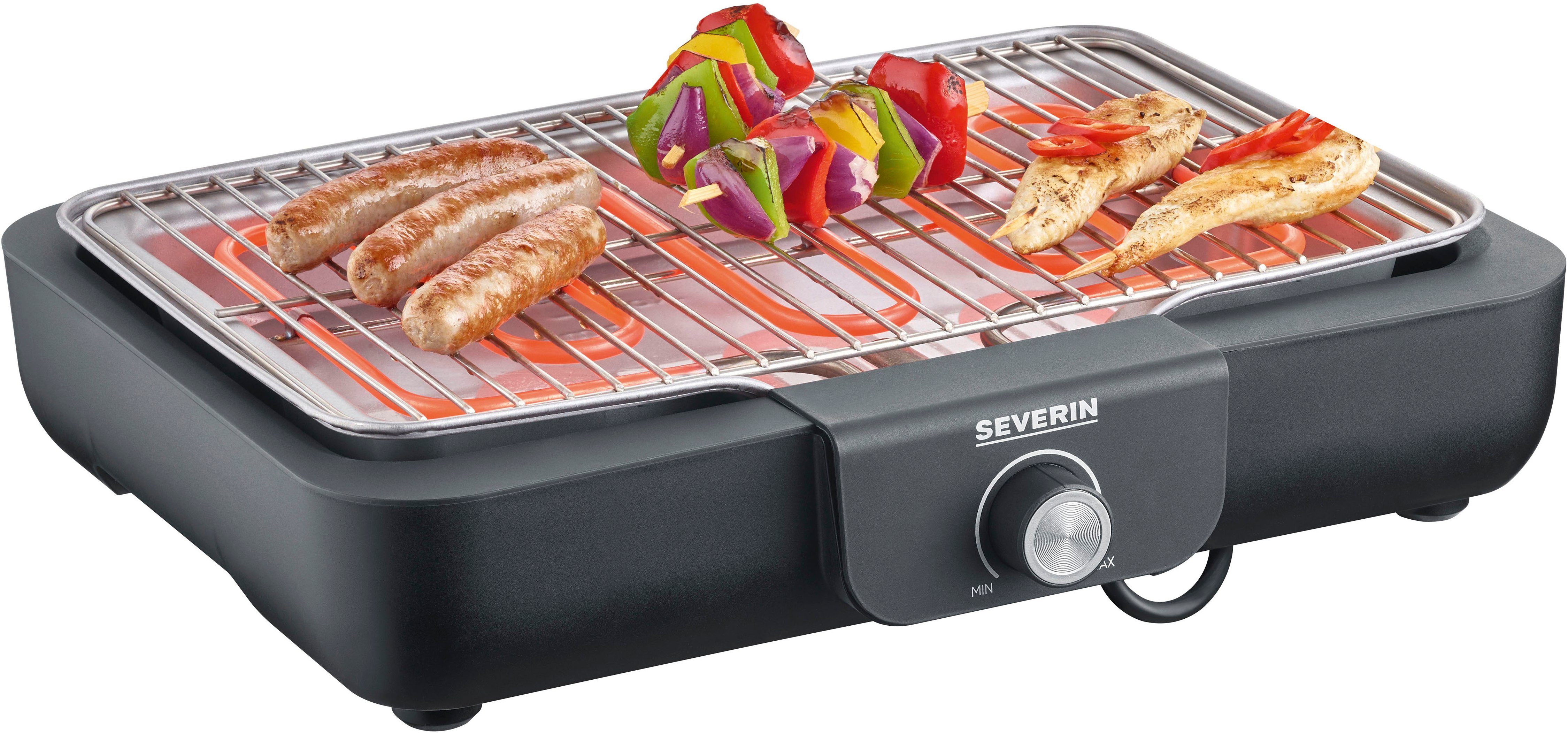 Severin Tischgrill PG 8554 mit Grillrost, 2300 W, Schnelle Aufheizzeiten bei einer Leistung von 2.300 W