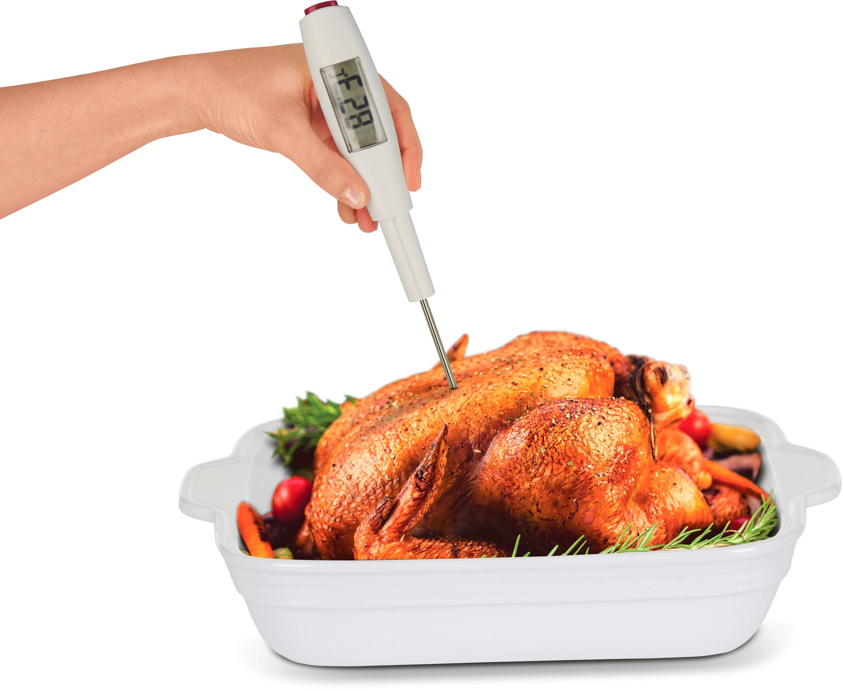 Metaltex Küchenspachtel, Silikonteigschaber Digitalthermometer mit