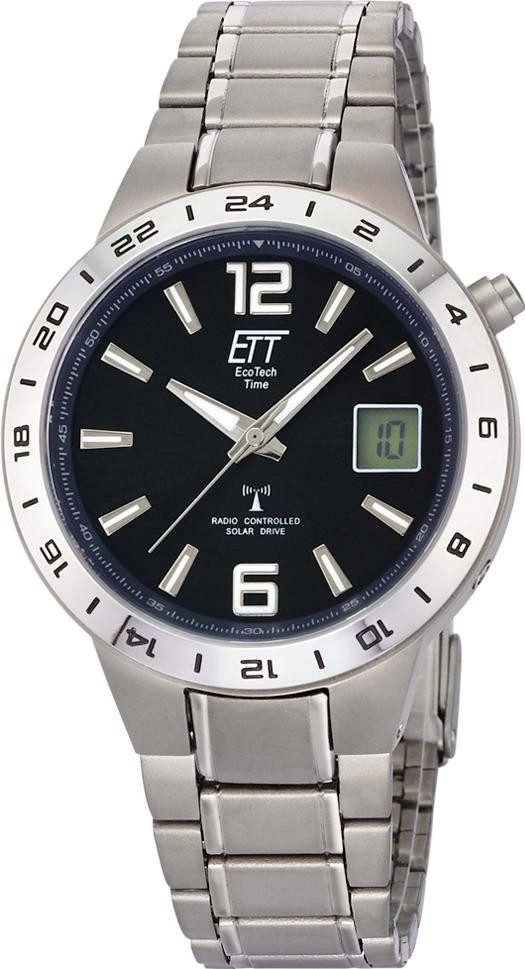 ETT Eco Tech Time Quarzuhr Solar Drive Funk Basic Titan Herrenfunkuhr