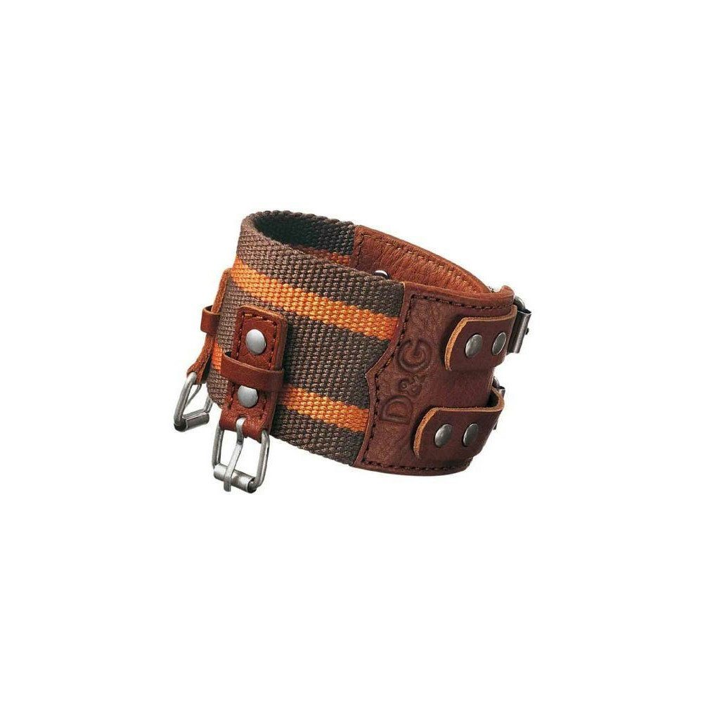 D&G Armband Rough, im Leder-/Textilmix, 22cm lang, Dornschließe