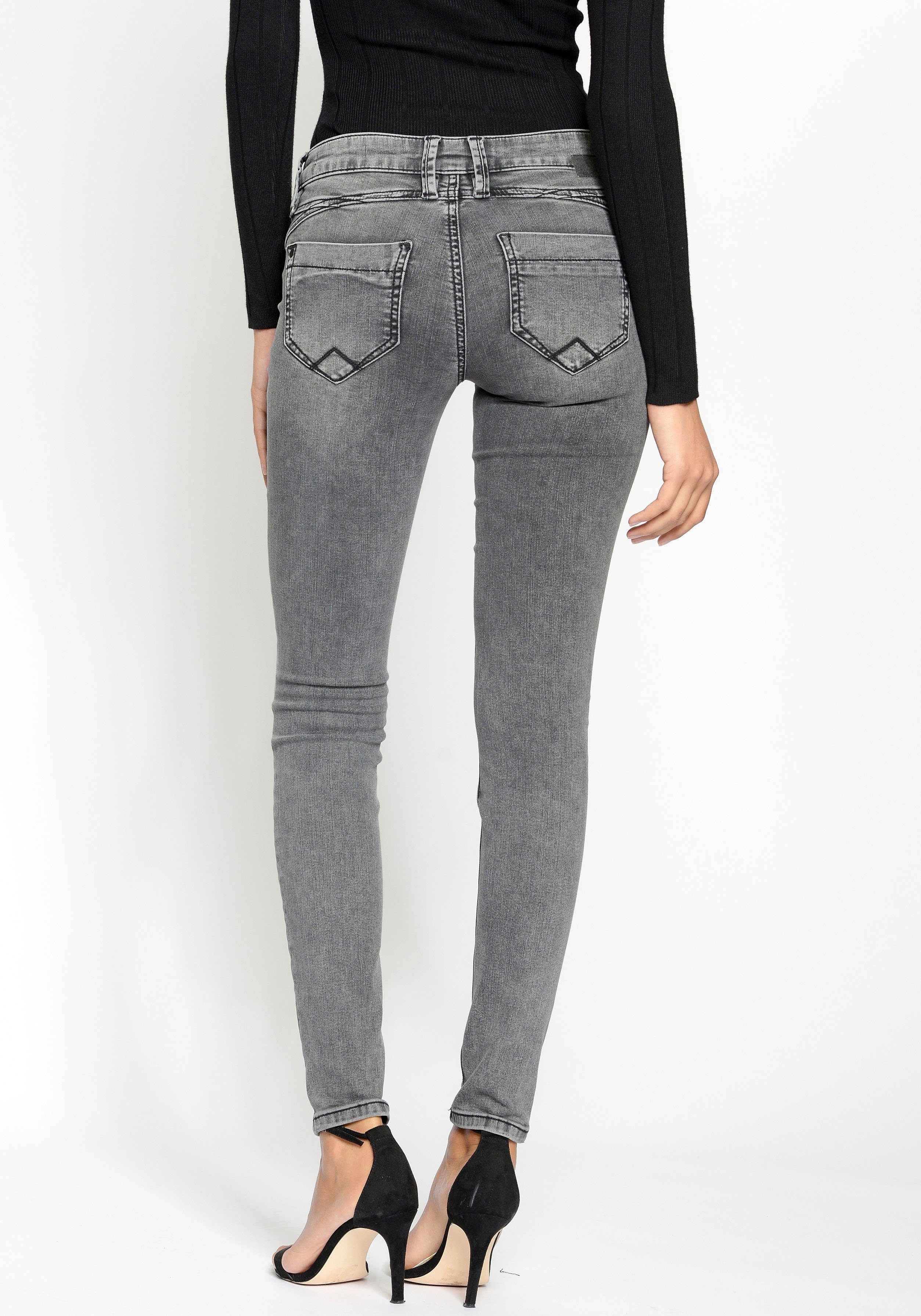 grey Coinpocket GANG Skinny-fit-Jeans 94Nikita mit Zipper-Detail vint der an
