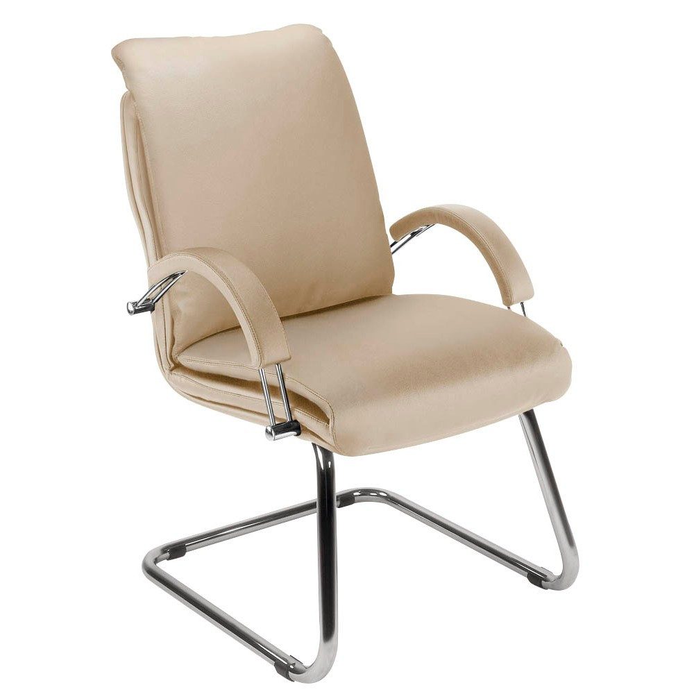Besucherstuhl 1 Besucherstuhl Nadir Steel - Kunstleder beige