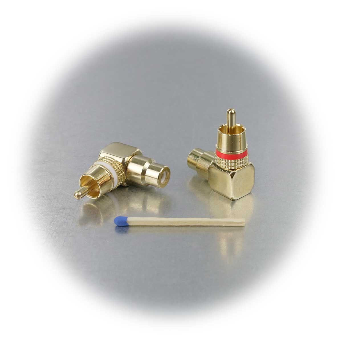 Dynavox Cinch-Stecker Cinch-Kupplung, 2er Set, vergoldet, abgewinkelt
