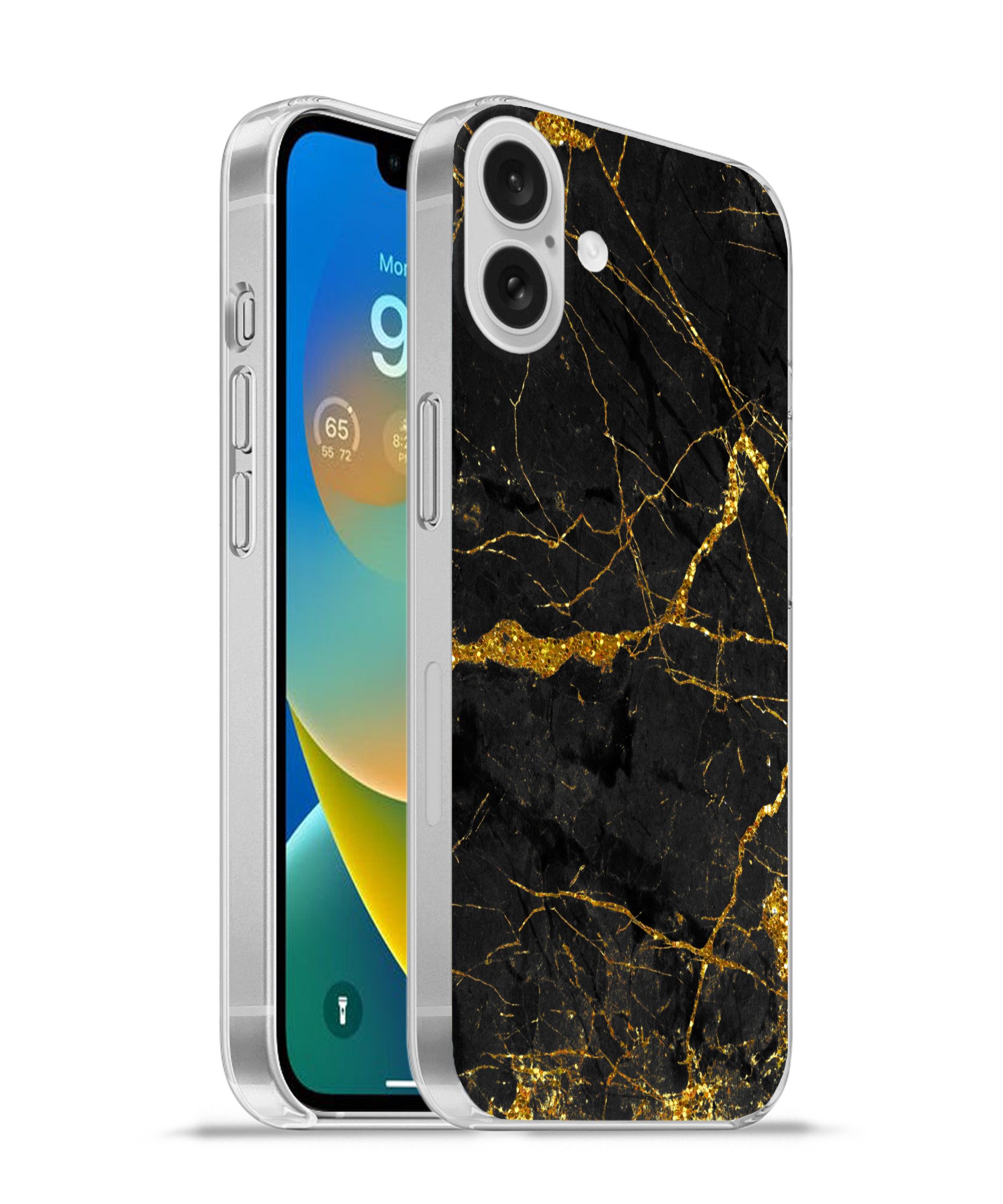 Handyhülle für Apple iPhone 16 Plus Marmor - Gold - Schwarz - Marmoroptik - Luxus