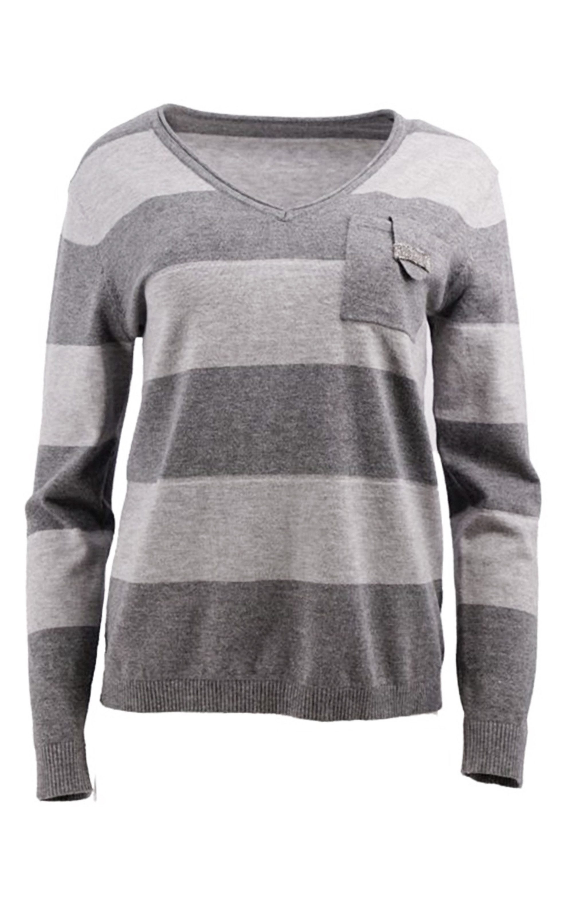 Passioni Strickpullover mit Taschendetail und Strasssteinen günstig online kaufen