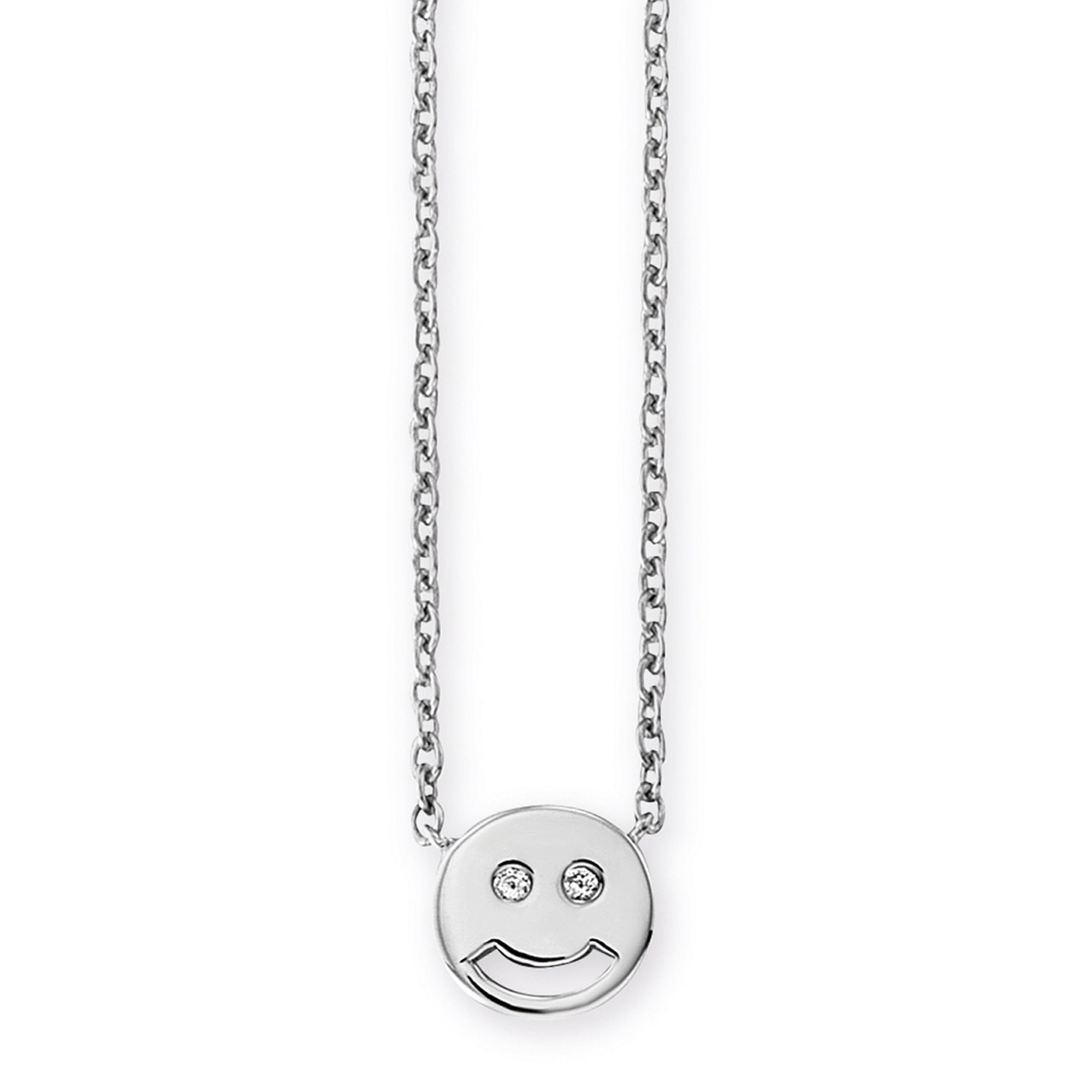 CAÏ Collierkettchen 925/- Sterling Silber rhodiniert Zirkonia Smile