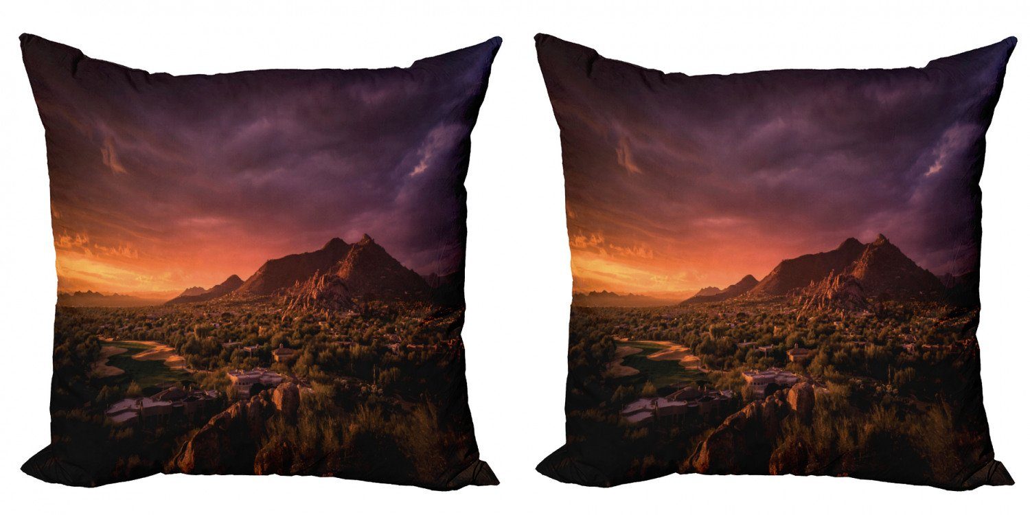 Kissenbezüge Modern Accent Doppelseitiger Digitaldruck, Abakuhaus (2 Stück), Arizona Dramatischer Sonnenuntergang am Canyon