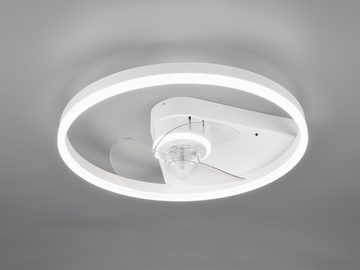 meineWunschleuchte LED Deckenleuchte, Timerfunktion, Lichtfarbe einstellbar, LED fest integriert, Lichtfarbe einstellbar, Deckenventilator-en mit Licht, Deckenlüfter Ventilator Weiß, Ø50cm