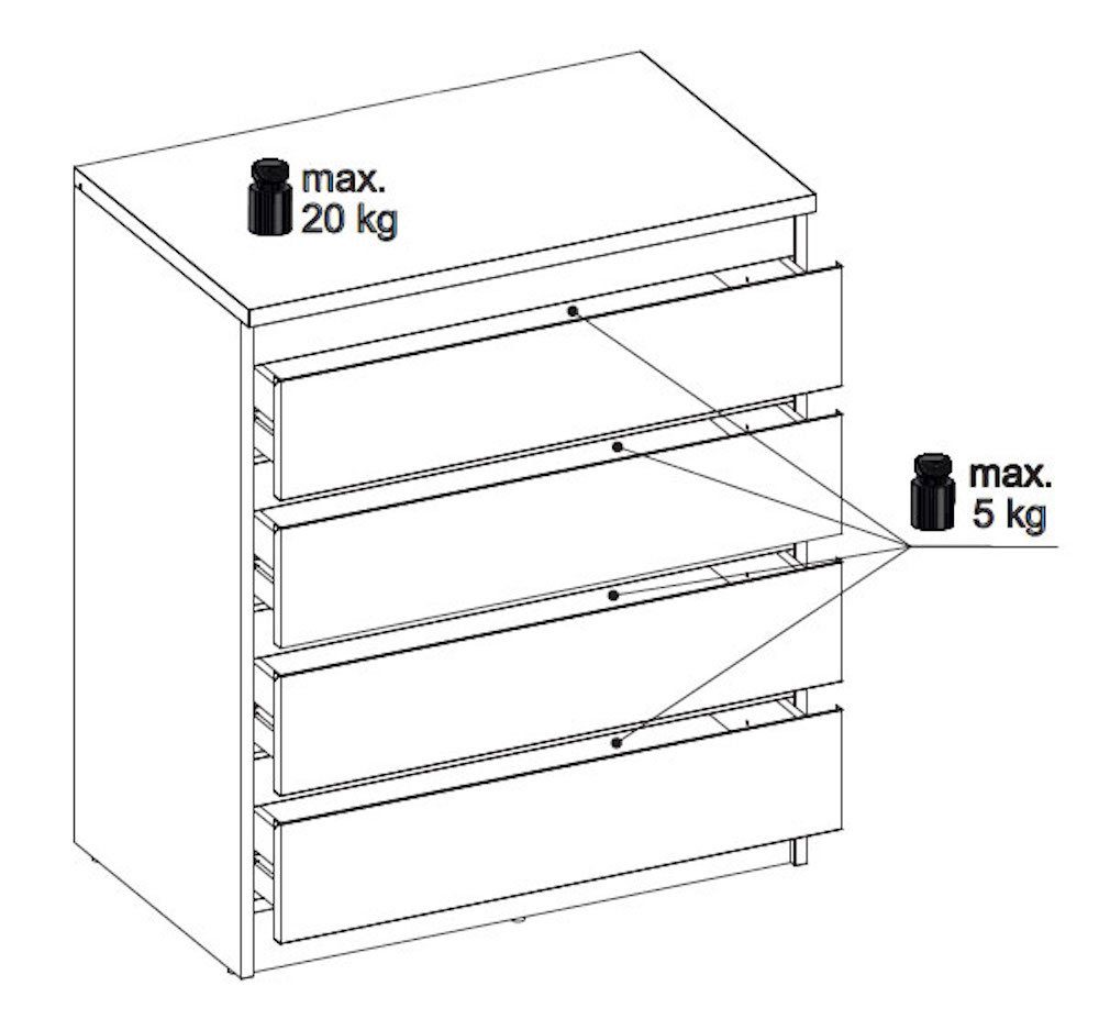 Feldmann-Wohnen cm 85 / 45 ARMADIO, / B/T/H: 74 cm Kommode cm