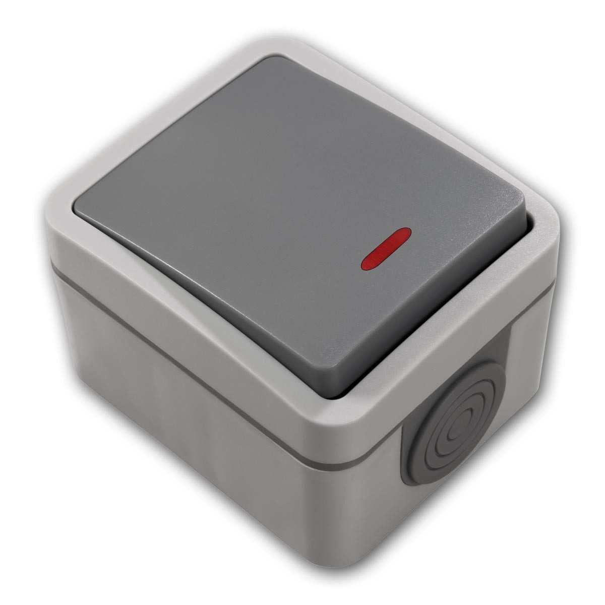 McPower Lichtschalter FIX Schalter mit LED IP54 250V~/10A, Steckanschlu