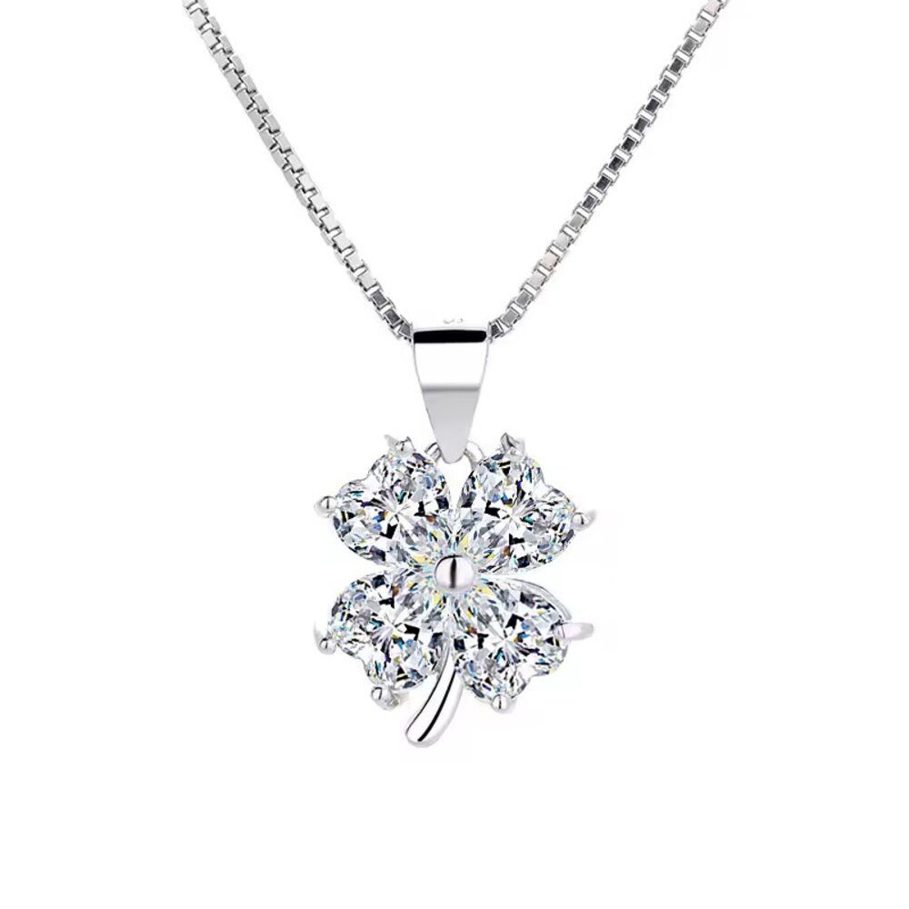 ROUGEMONT Kette mit Anhänger Funkelnde Kleeblatt Anhänger Halskette 925 Ste günstig online kaufen