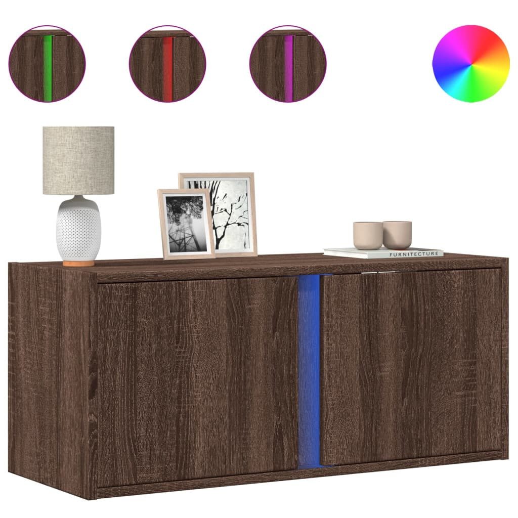 vidaXL TV-Wand TV-Wandschrank mit LED-Beleuchtung Eichen-Optik günstig online kaufen