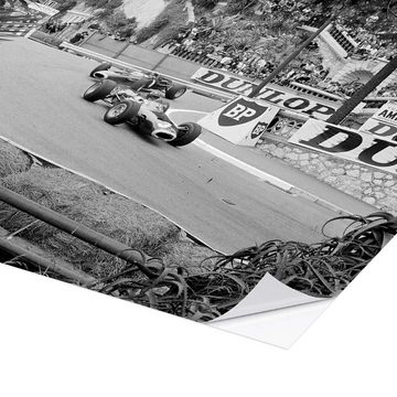Posterlounge Wandfolie Motorsport Images, Graham Hill vor Jackie Stewart, Monte Carlo, Monaco 1965, Vintage Fotografie