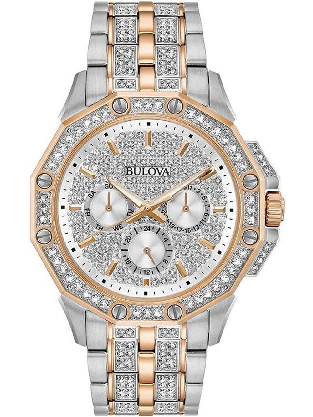 Bulova Multifunktionsuhr Bulova 98C133 Crystal Octava Herren 42mm 3ATM