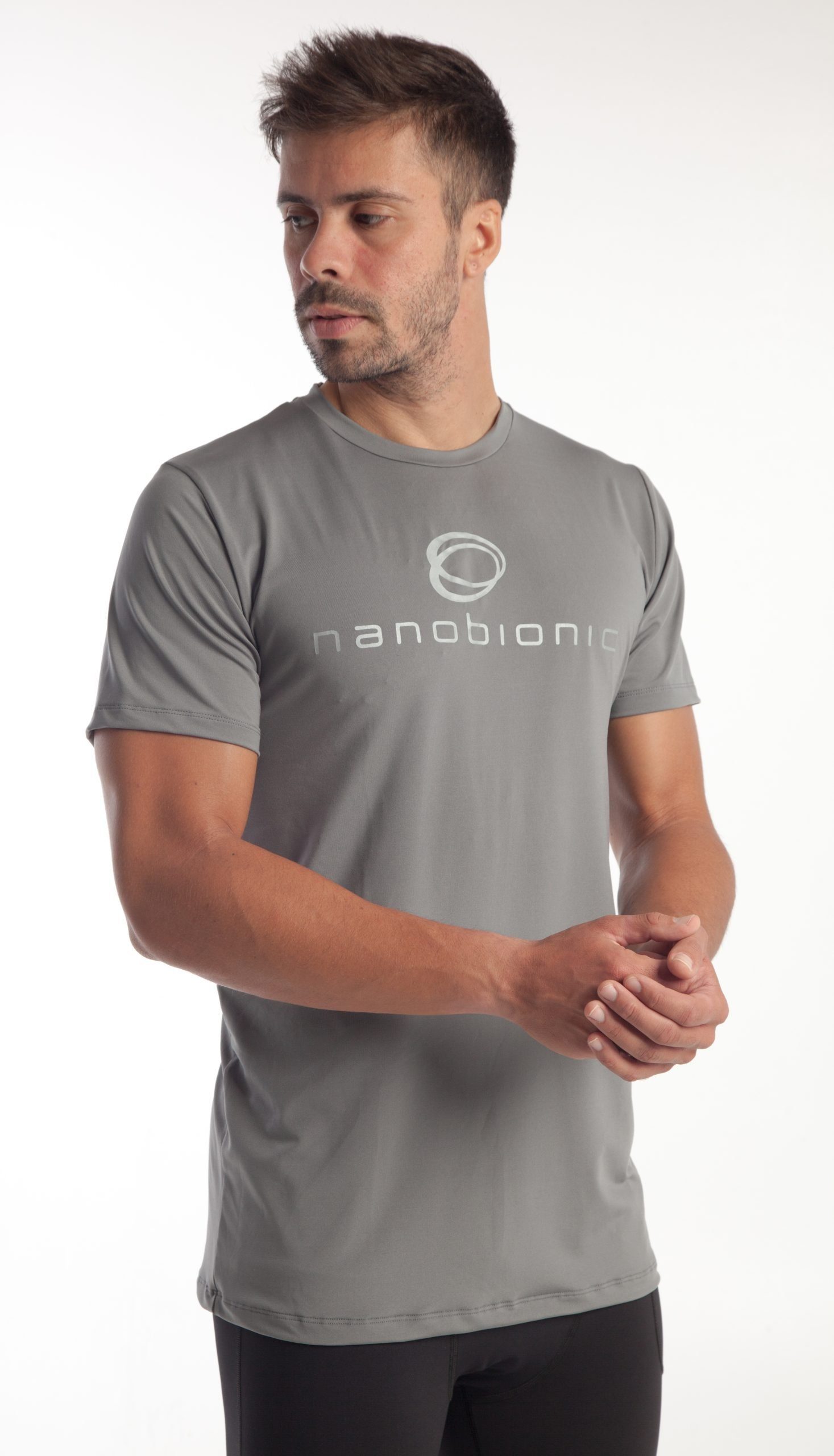 www.nanobionic.de NANOBIONIC® und I-Tech (Innovative Energiequelle!!, T-shirt (grau/silber) Funktionsshirt exklusive NANOBIONIC® Award) NANOBIONIC®-Technologie, eine Iconic - nahezu NASA endlose Nanobionic®
