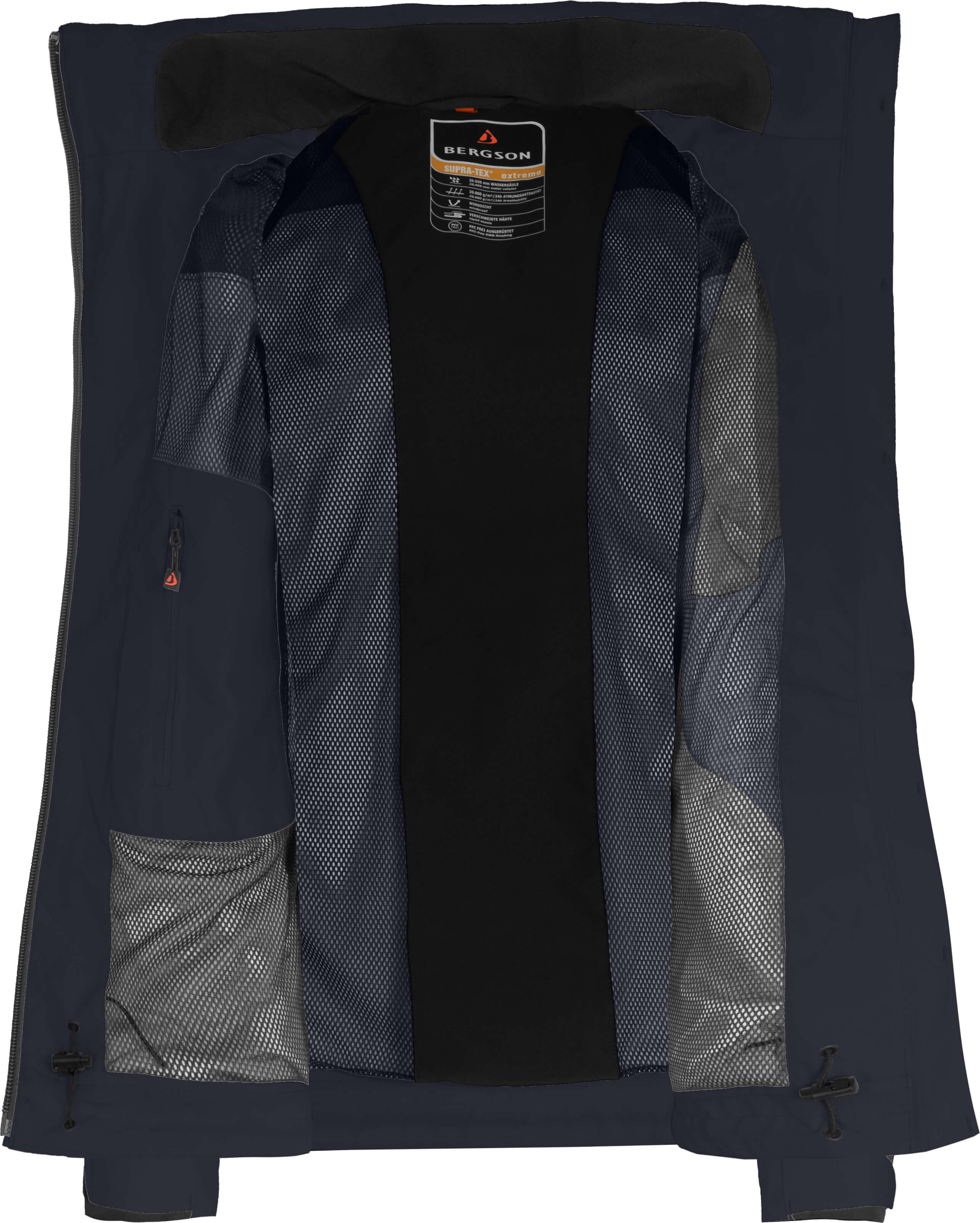 Bergson Regenjacke KURRIKA Damen Regenjacke, Netzfutter, 20000 mm Wassersäule, Langgrößen, Nacht – Bild 5 von 5