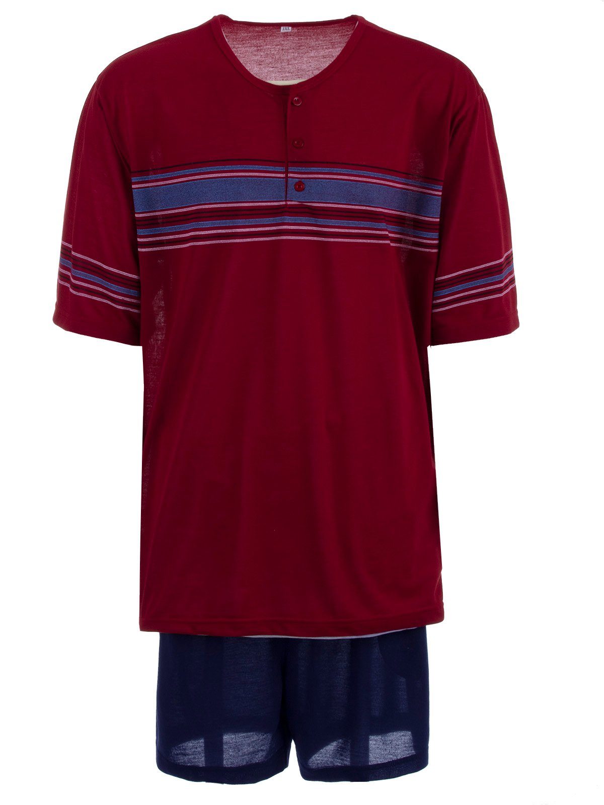 Lucky Shorty Streifen Köpfe Herren Pyjama Set Kurz 3XL - 5XL