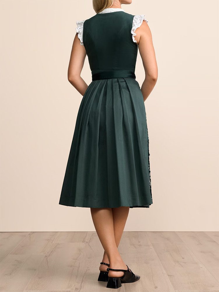 Krüger Madl Dirndl Dirndl Lovira 70cm Länge dunkelgrün – Bild 4 von 5