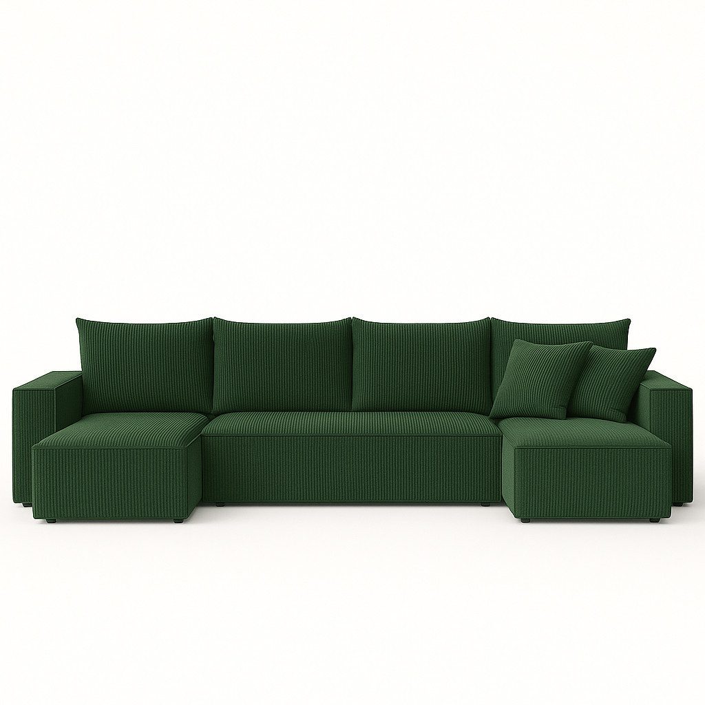 NEXT COLLECTION Ecksofa VELO U, Funktion Schlafen, Behälter für Bettzeug, lose Zierkissen mit Reißverschlüssen