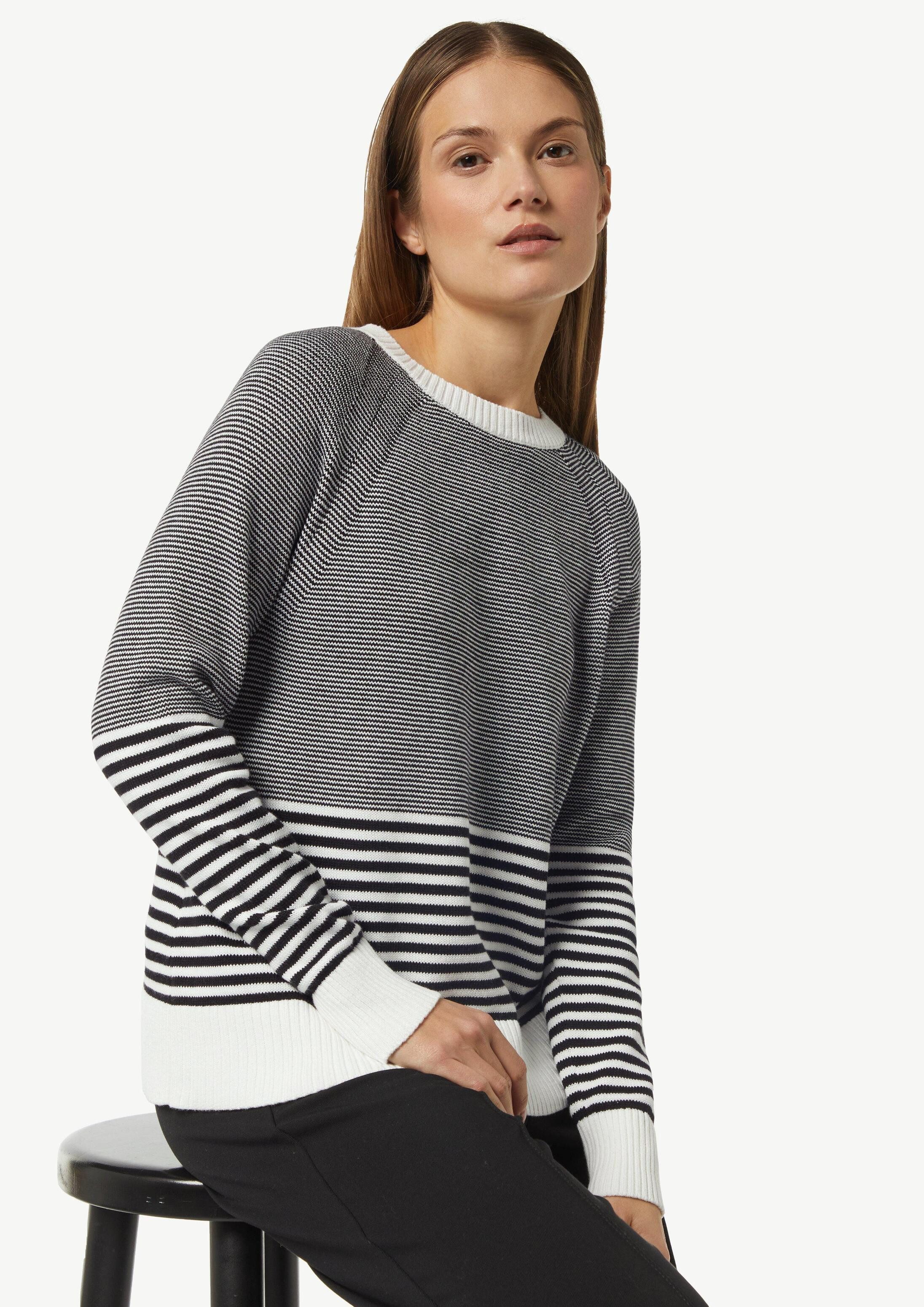 comma Longpullover Strickpullover Baumwollpullover mit Streifen