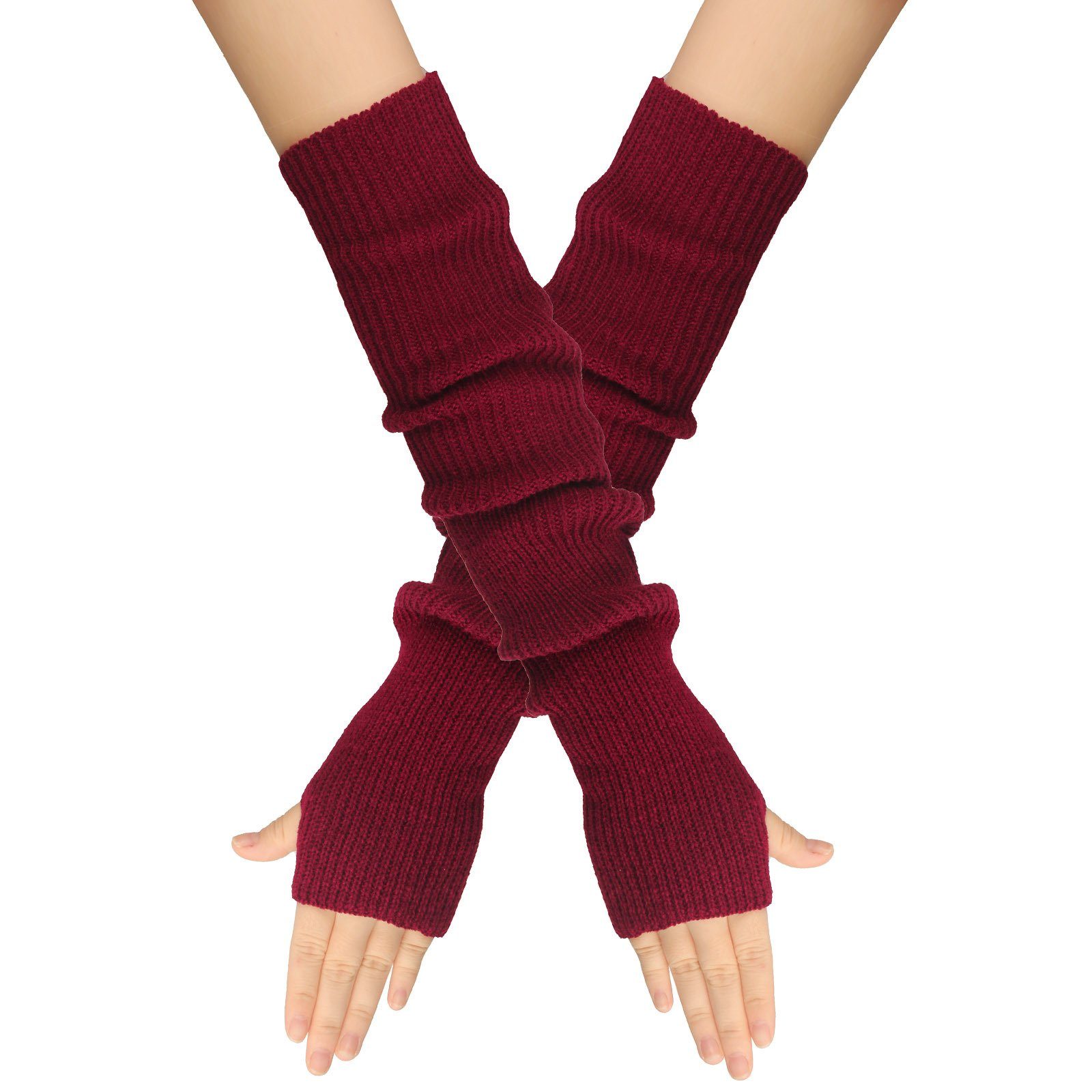 XDeer Strickhandschuhe 2/3 Paar Lange Fingerlose günstig online kaufen