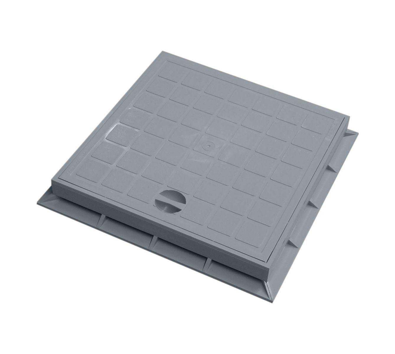 Marley Deutschland GmbH Erdschacht Schachtdeckel Kunststoff mit Rahmen 300x300mm, 30x30x4 cm, 2-St., stabil, begehbar, laugen- und säurebeständig