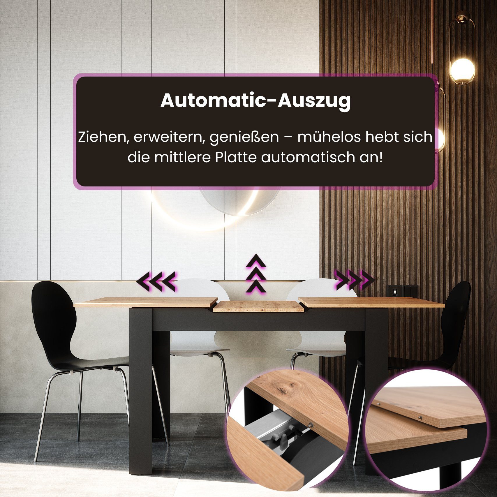 Newroom Esstisch Movani, ausziehbar 160-200 cm günstig online kaufen