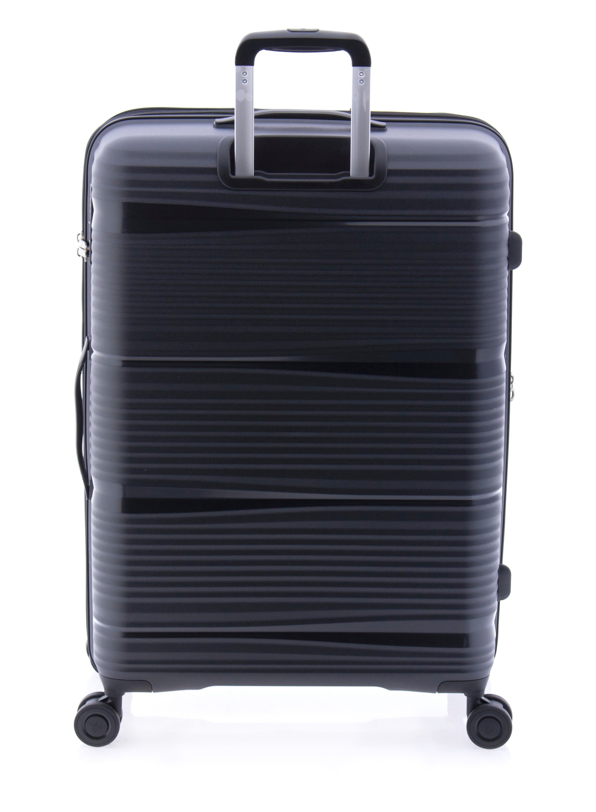 TSA-Schloss, GLADIATOR Dehnfalte, blau, Polypropylen, 76 Koffer XL 4 cm, schwarz, grün Hartschalen-Trolley Rollen, beige od -