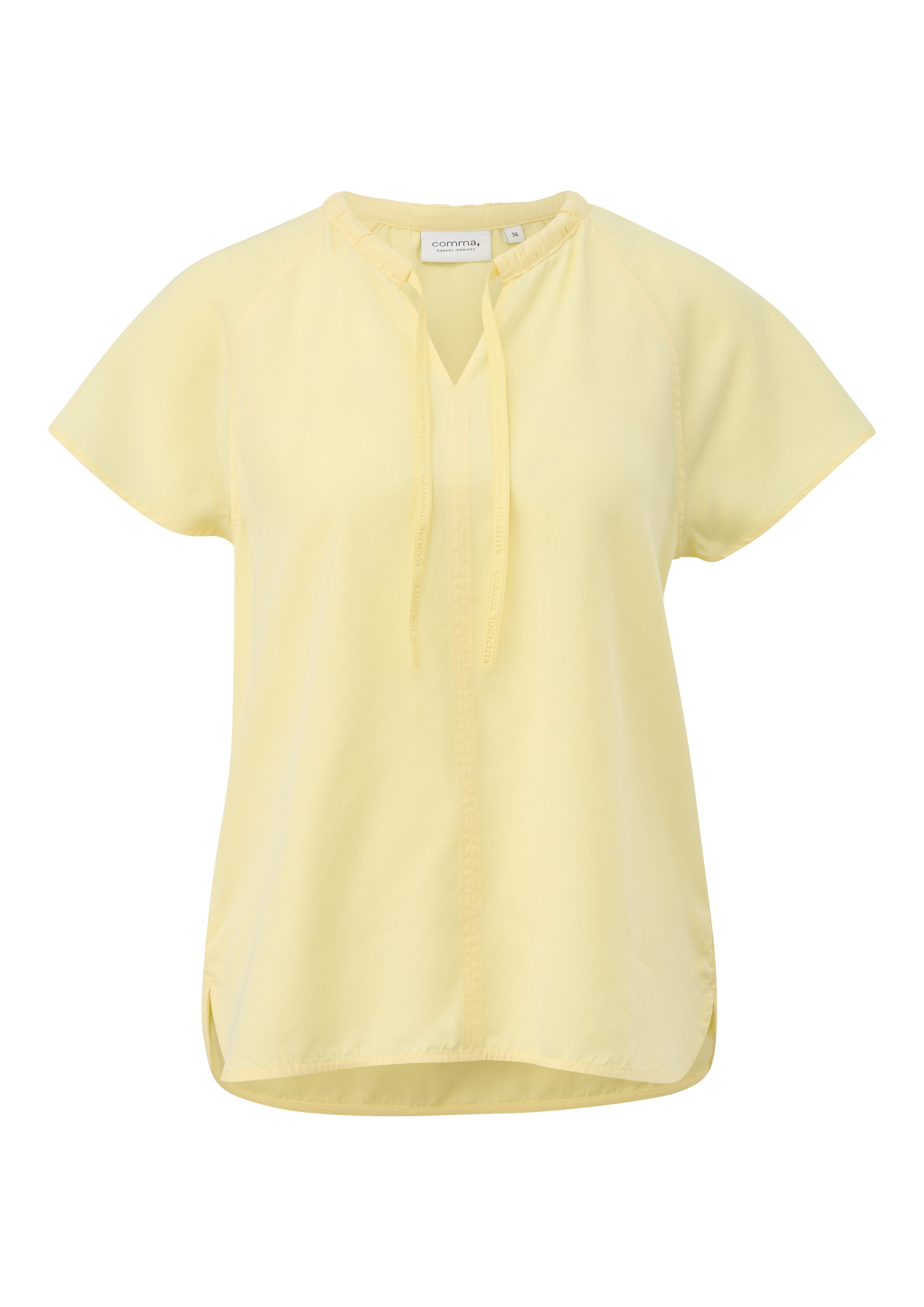 Kurzarmbluse Bluse mit Raglanärmeln und Logotape