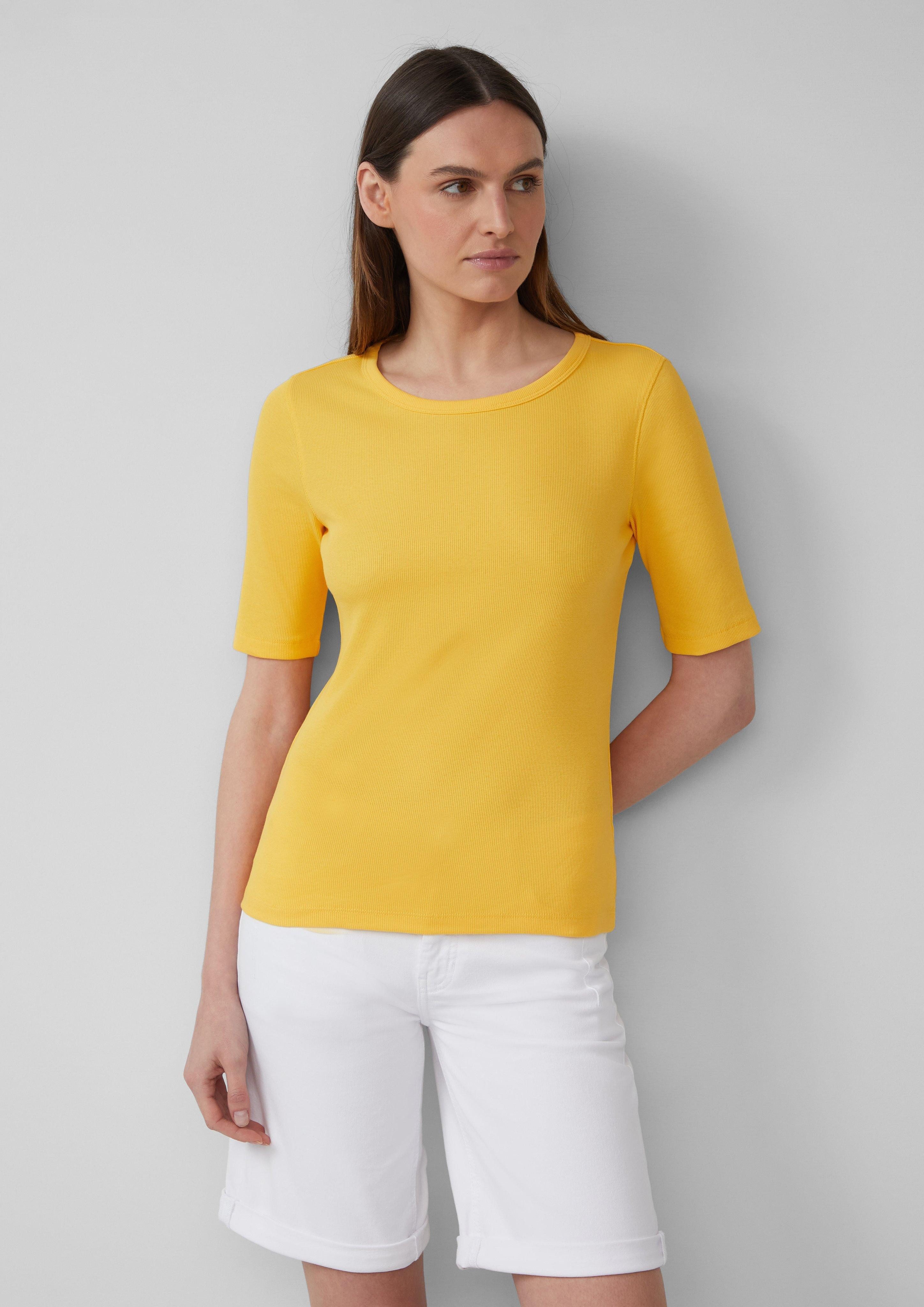 s.Oliver T-Shirt gerippt und mit Stretch günstig online kaufen