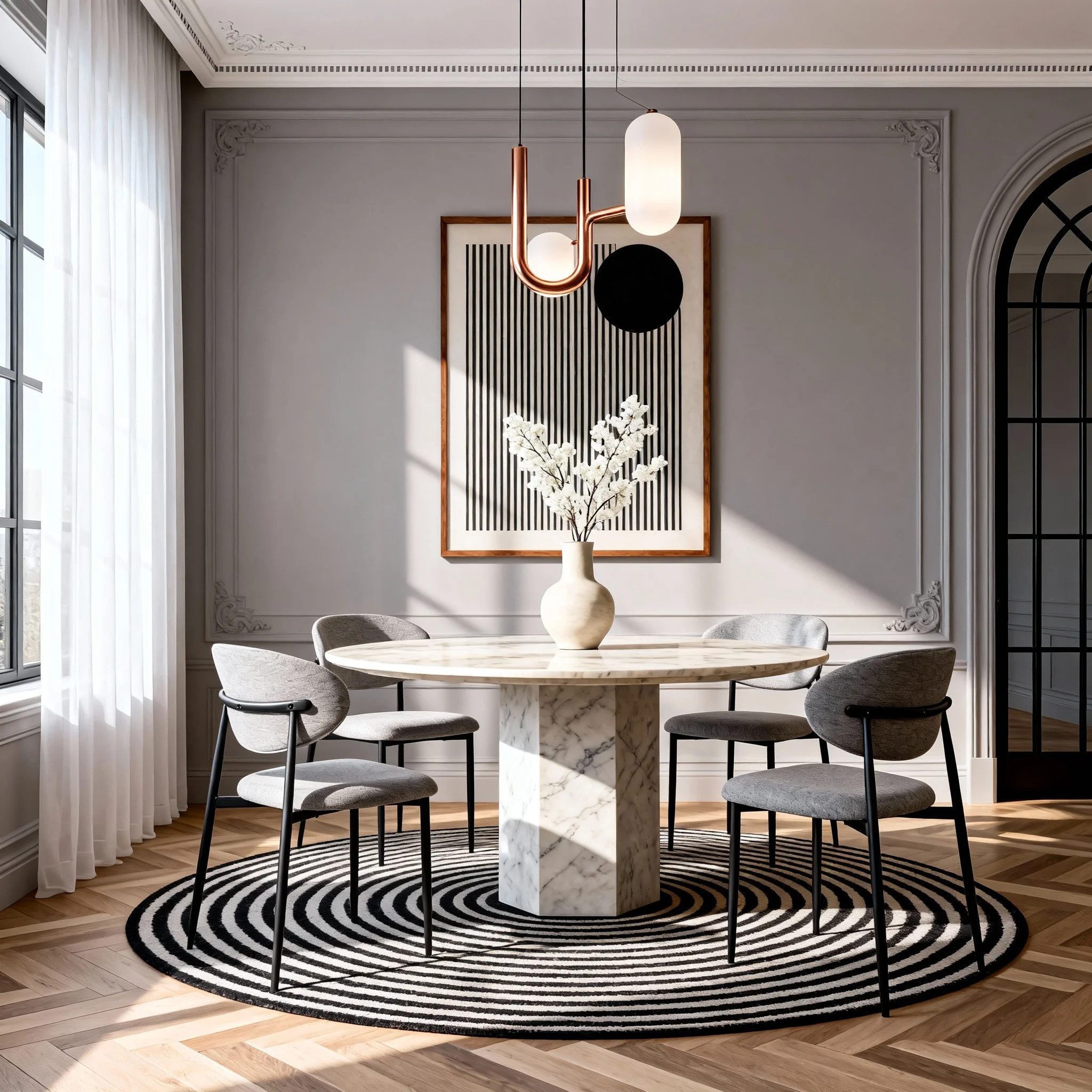 VECHOO Esszimmerstuhl 4er-Set Polsterstühle Oakley, Metallgestell (4 St), Küchenstuhl, Wohnzimmerstuhl 48x54,5x79cm