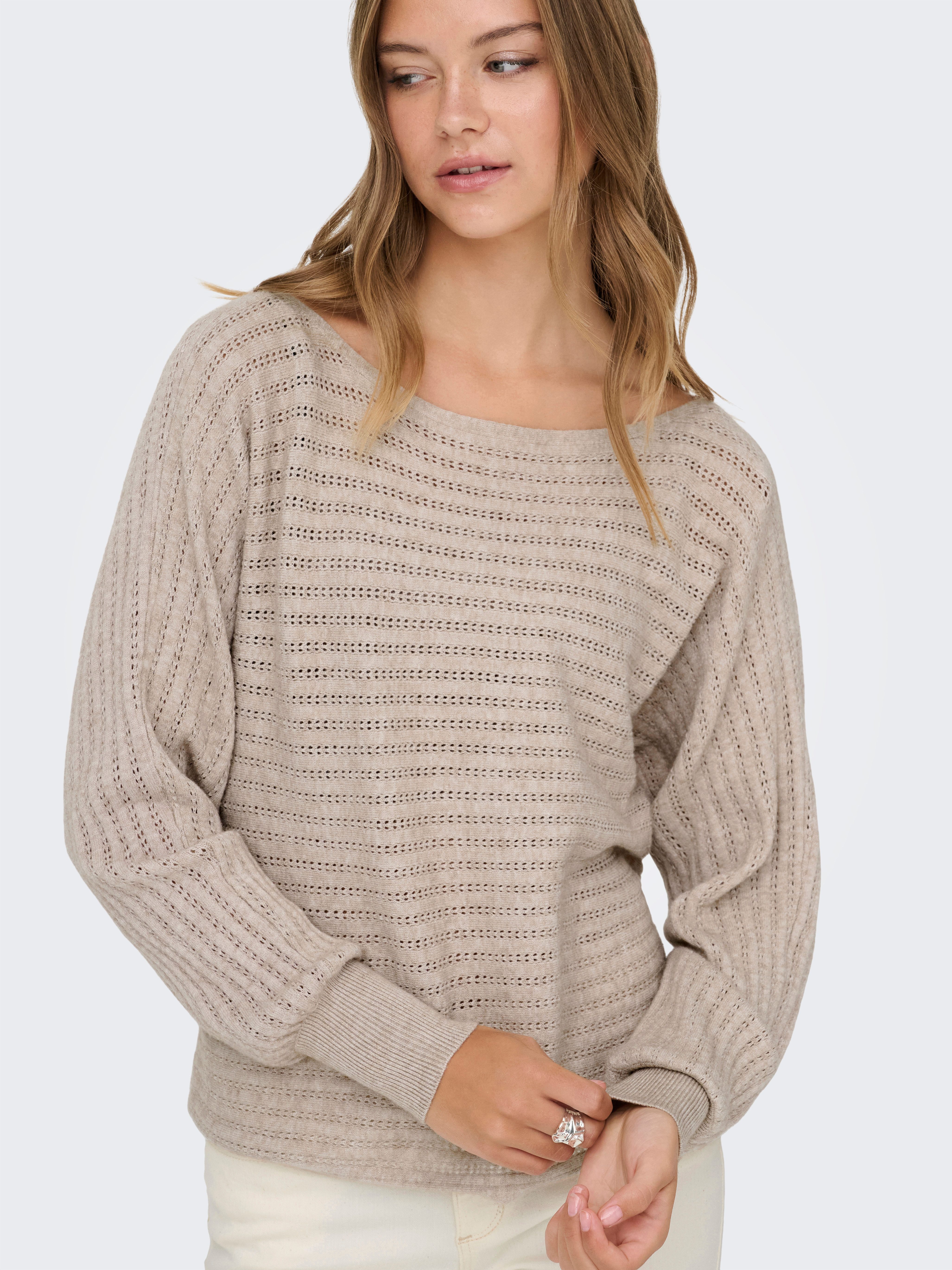 ONLY Strickpullover ONLIBI LS BOATNECK STRUC PULLOVER EX KNT günstig online kaufen