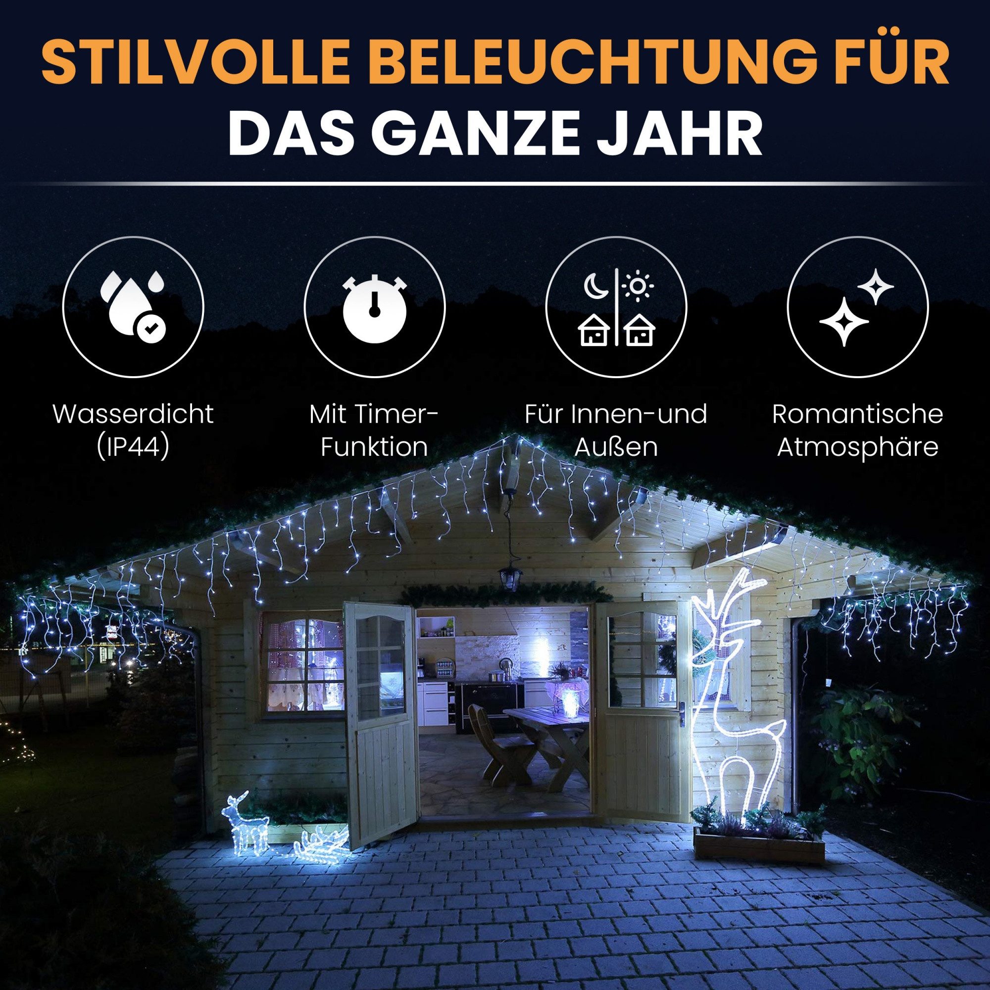 Gartenpirat LED-Lichterkette Eisregen LED-Beleuchtung Weihnachtsdeko für au günstig online kaufen