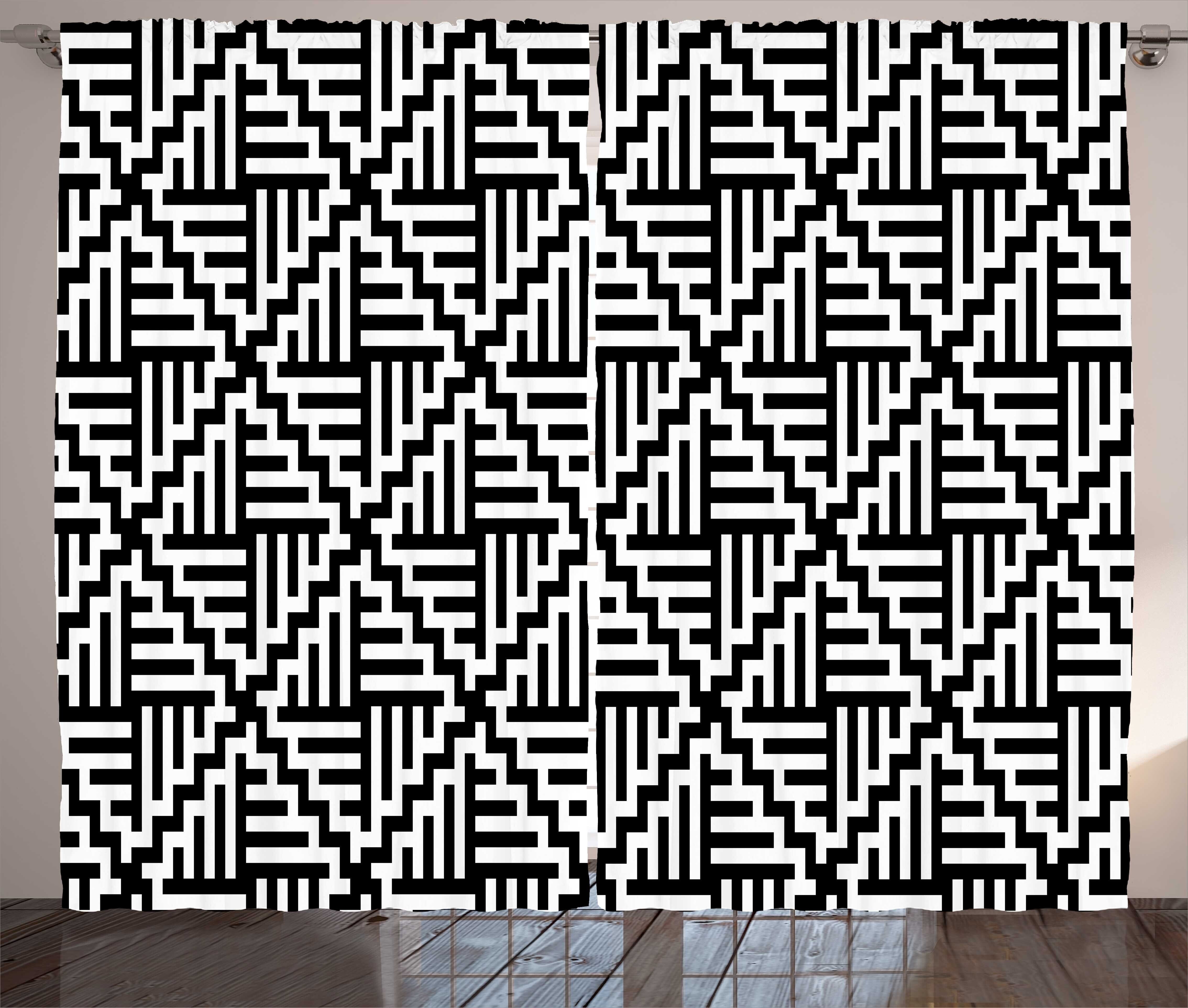 Schlaufen und Bold Haken, and Zigzags Kräuselband Abstrakt Schlafzimmer Abakuhaus, Vorhang Gardine Stripes mit