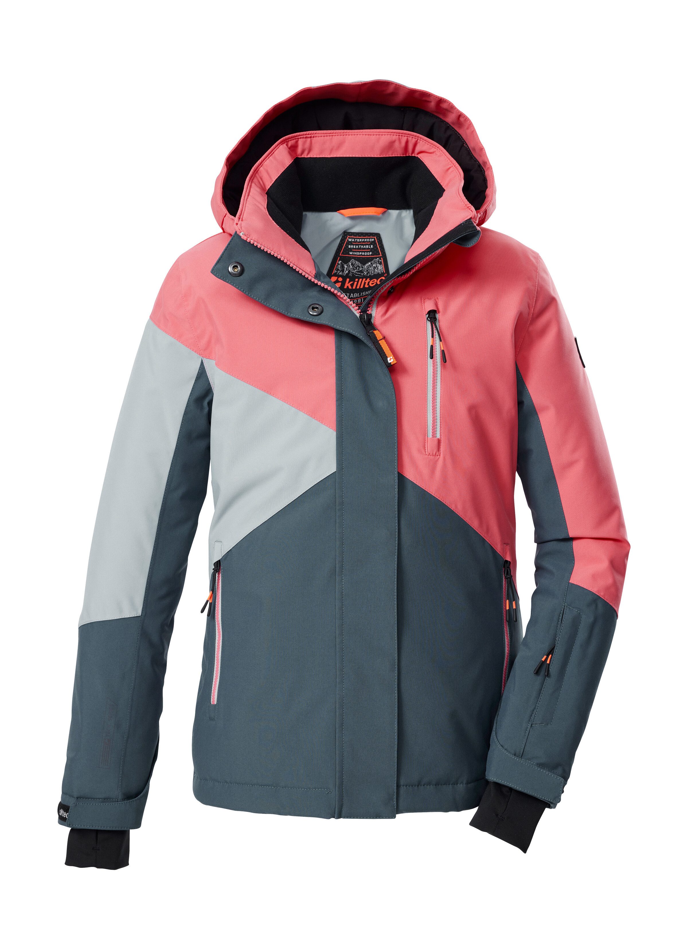 Killtec Skijacke KSW 209 GRLS SKI JCKT Mädchen-Skijacke: wasserdicht, atmungsaktiv, Colourblock-Design