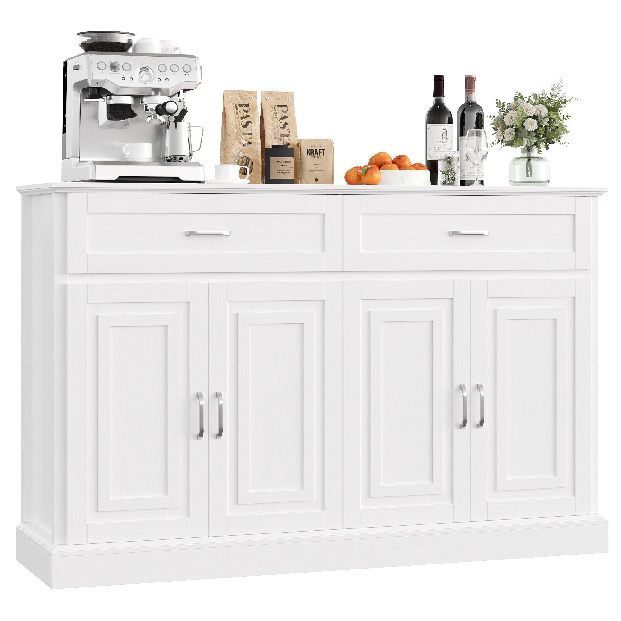 Homfa Sideboard Breite 140cm Küchenschrank Buffetschrank, mit Arbeitsplatte günstig online kaufen