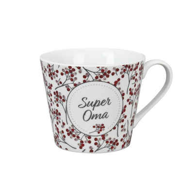 Krasilnikoff Tasse Happy Cup Super Oma colorful, Porzellan